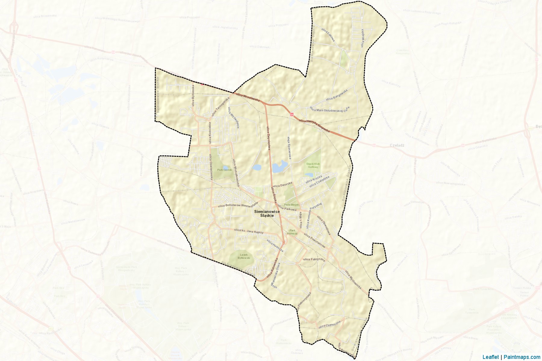 Siemianowice Śląskie (Silesian Voivodeship) Map Cropping Samples-2