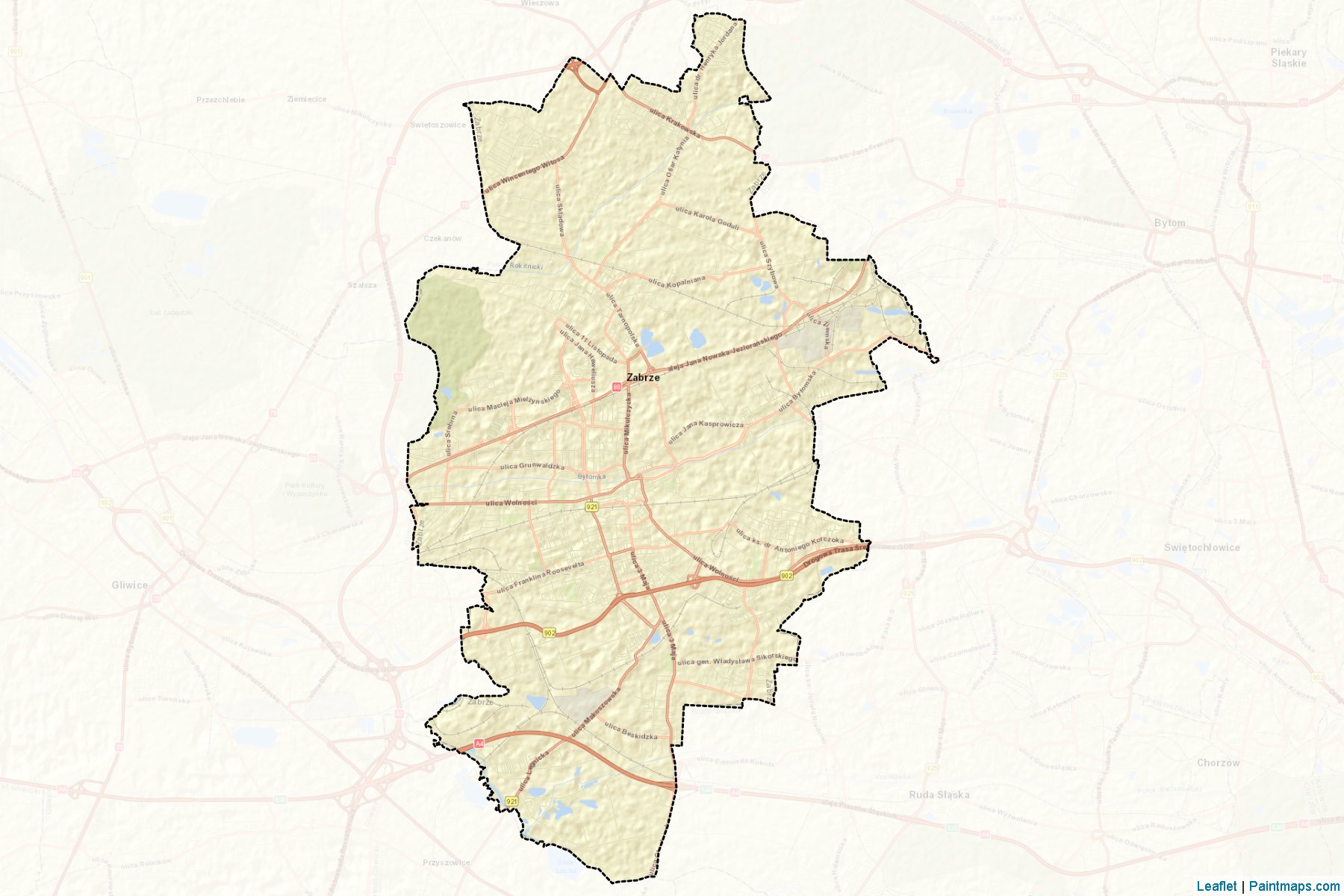 Zabrze (Silesian Voivodeship) Map Cropping Samples-2