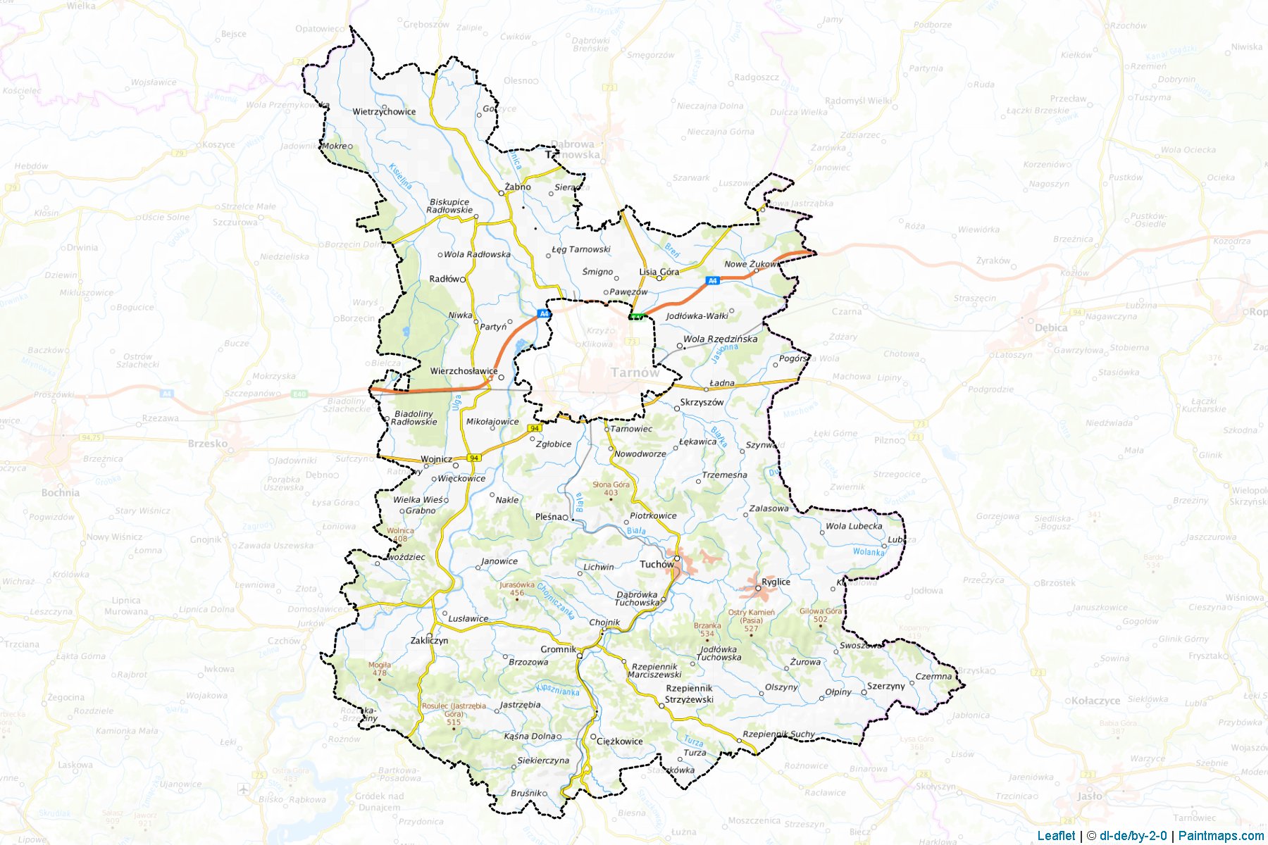 Tarnów (Lesser Poland Voivodeship) Map Cropping Samples-1