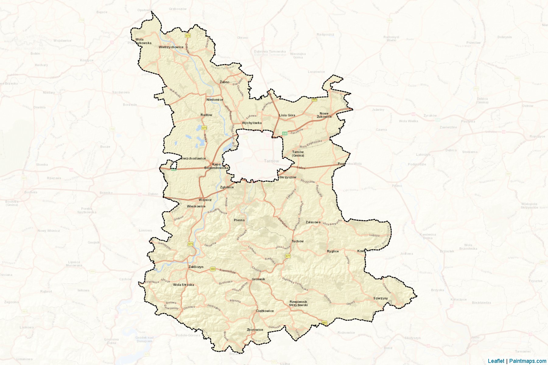 Tarnów (Lesser Poland Voivodeship) Map Cropping Samples-2