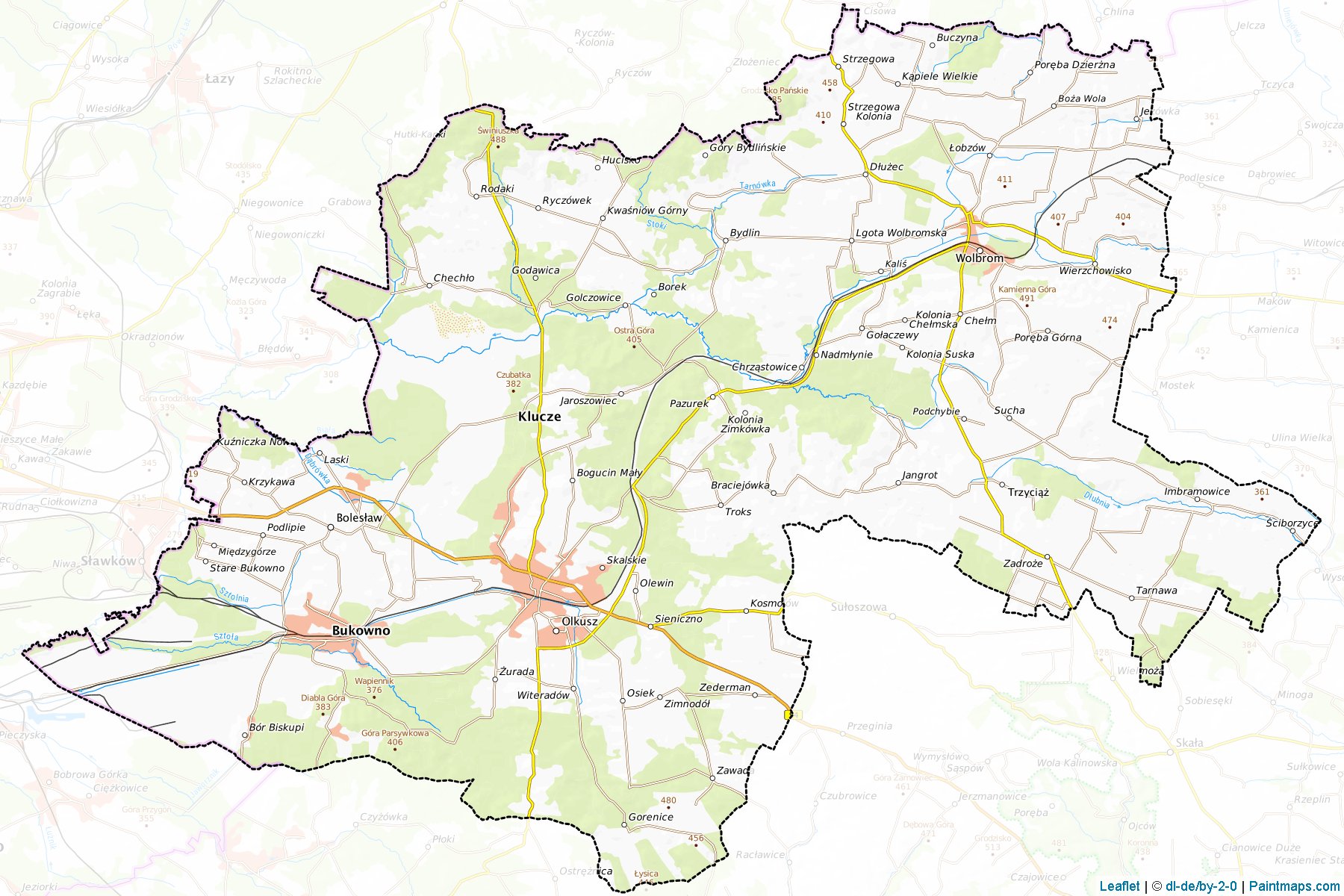 Olkusz (Lesser Poland Voivodeship) Map Cropping Samples-1