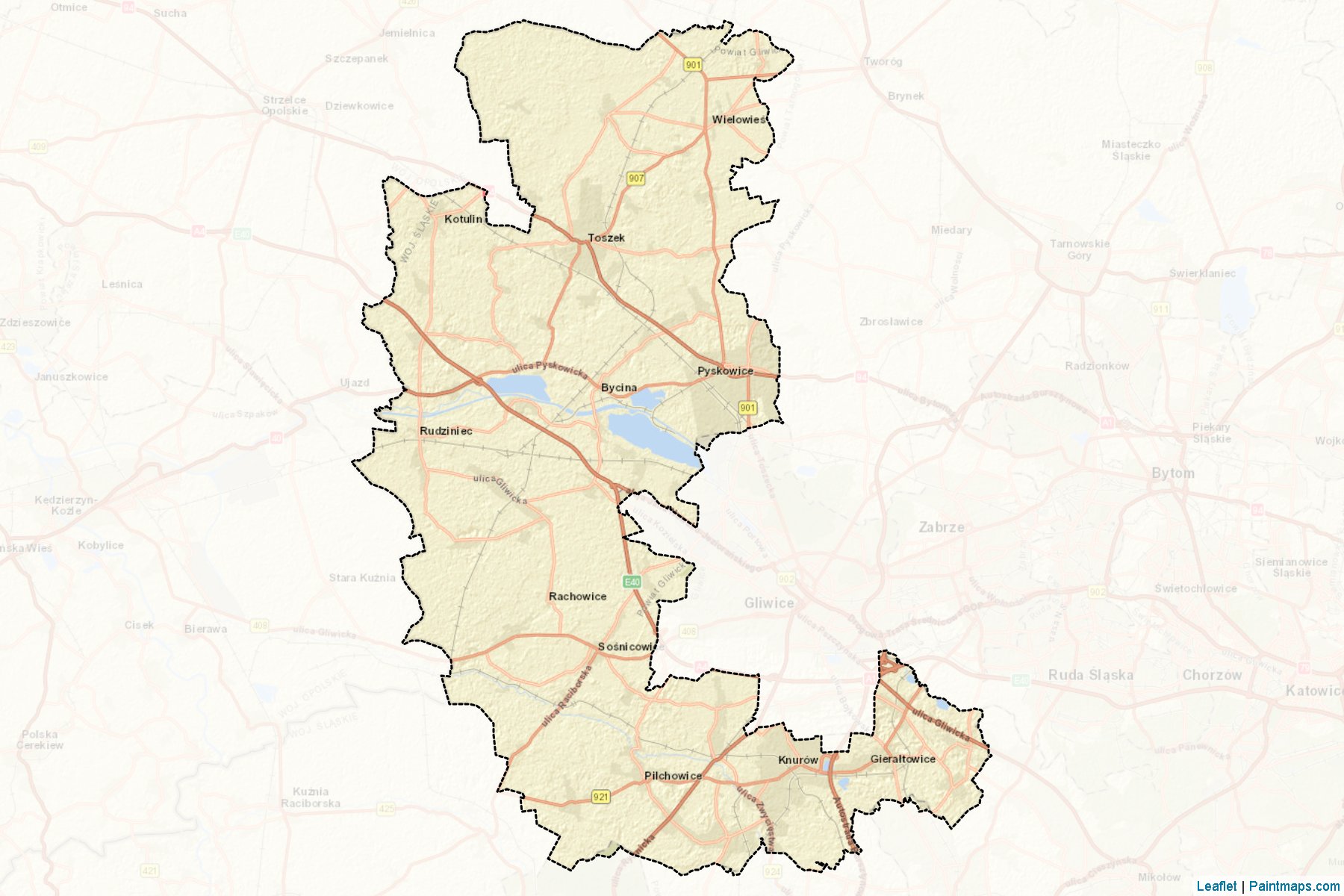 Gliwice County (Silesian Voivodeship) Map Cropping Samples-2