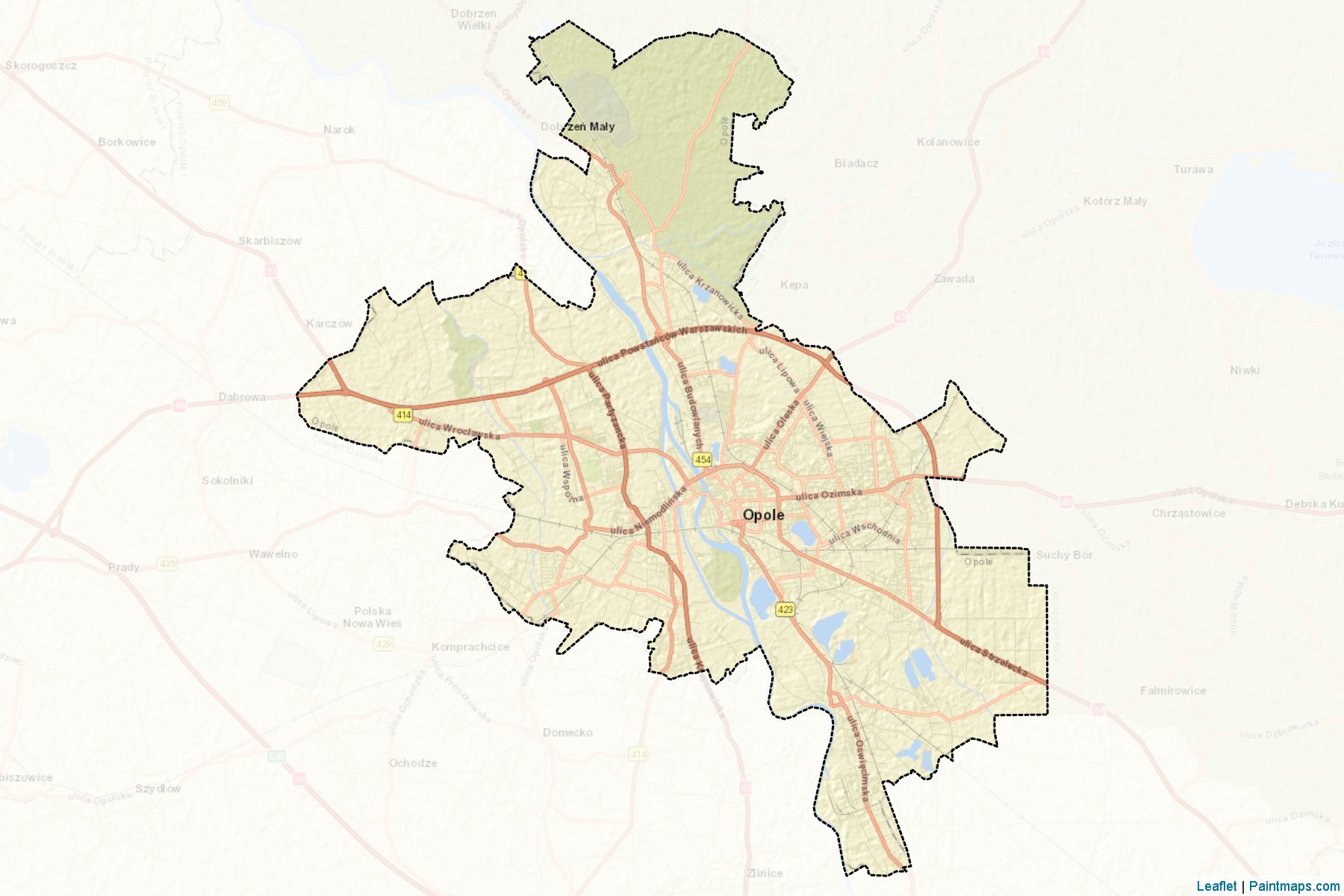 Muestras de recorte de mapas Opole (Opolskie)-2