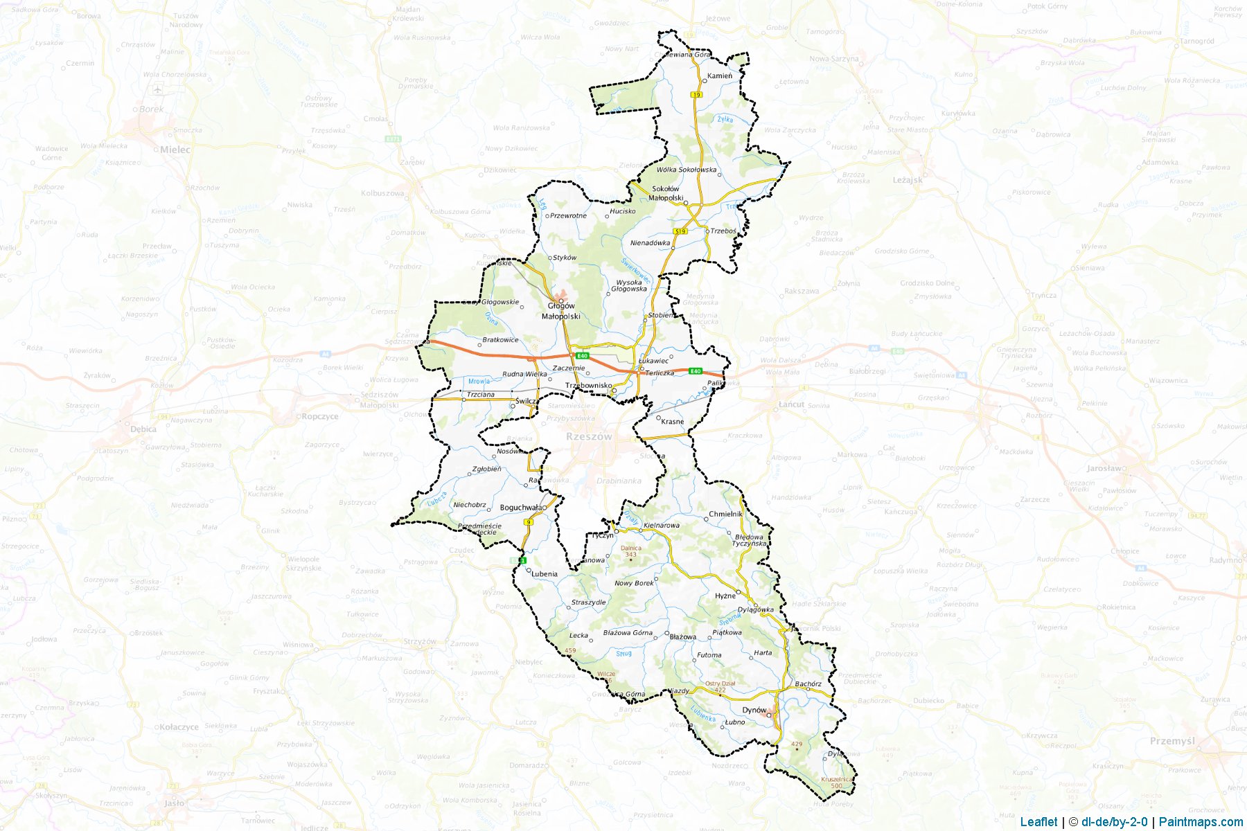 Muestras de recorte de mapas Rzeszowski (Podkarpackie)-1