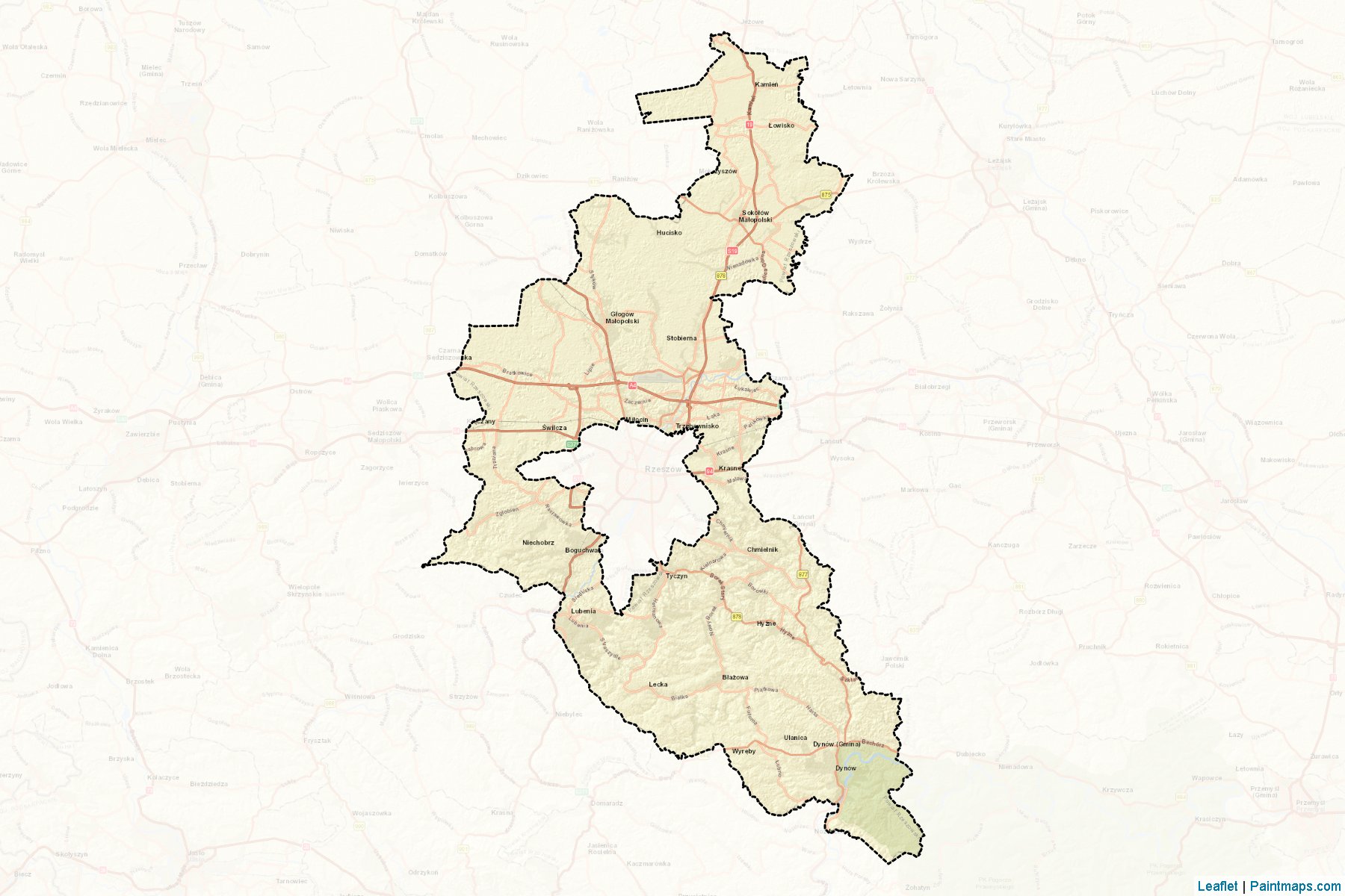 Muestras de recorte de mapas Rzeszowski (Podkarpackie)-2