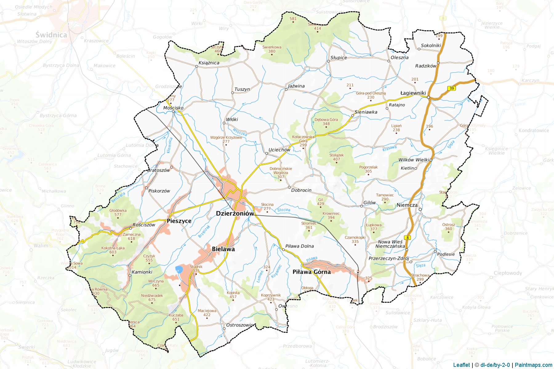 Dzierżoniów (dolnoslaskie) Map Cropping Samples-1