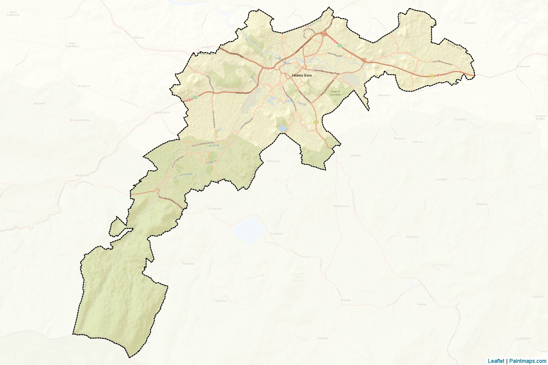 Muestras de recorte de mapas Jelenia Góra (Dolnośląskie)-2