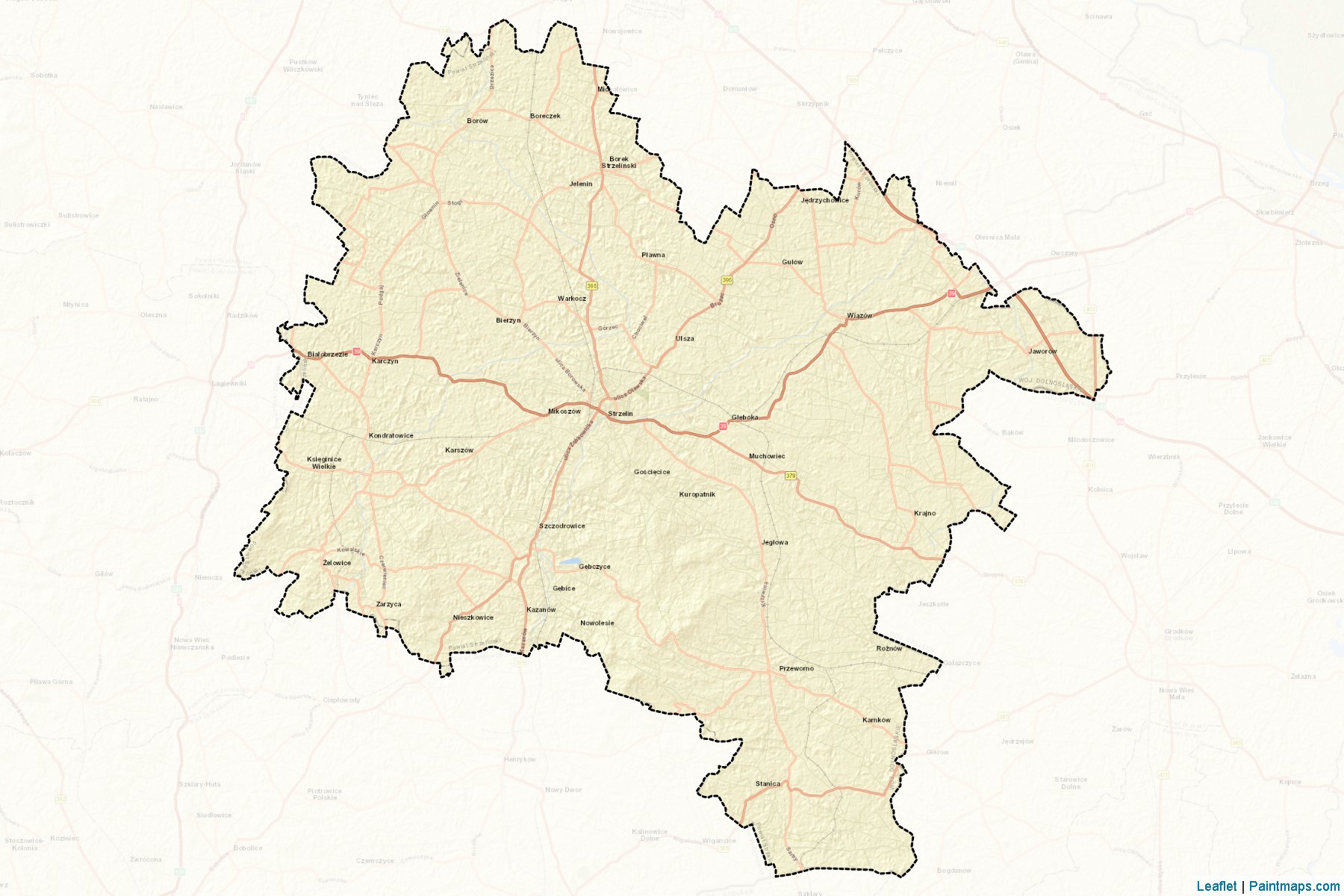 Muestras de recorte de mapas Strzeliński (Dolnośląskie)-2