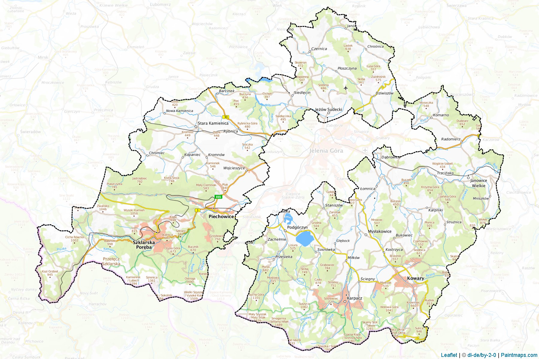 Jeleniogórski (dolnoslaskie) Map Cropping Samples-1