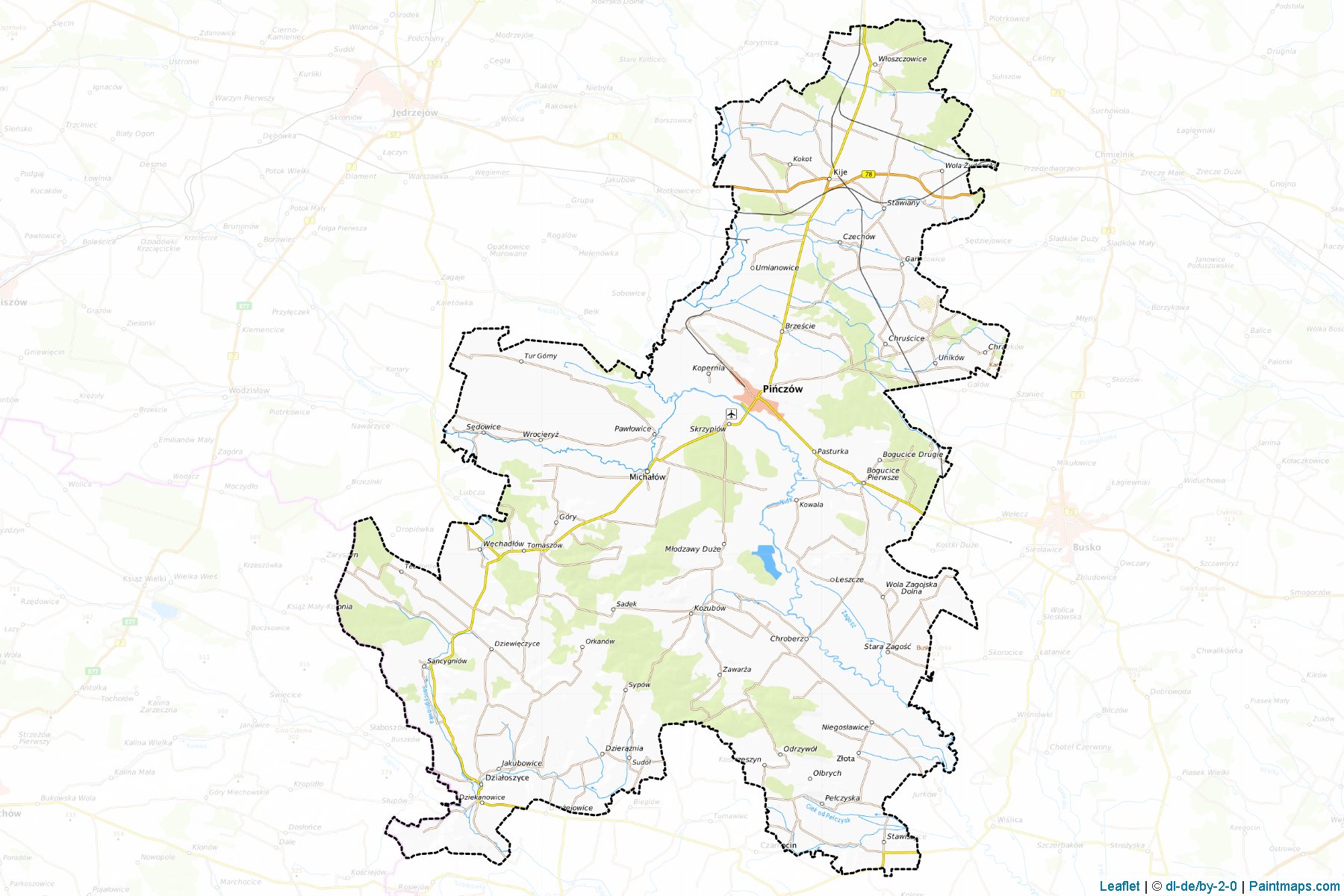 Pińczowski (Świętokrzyskie Voivodship) Map Cropping Samples-1