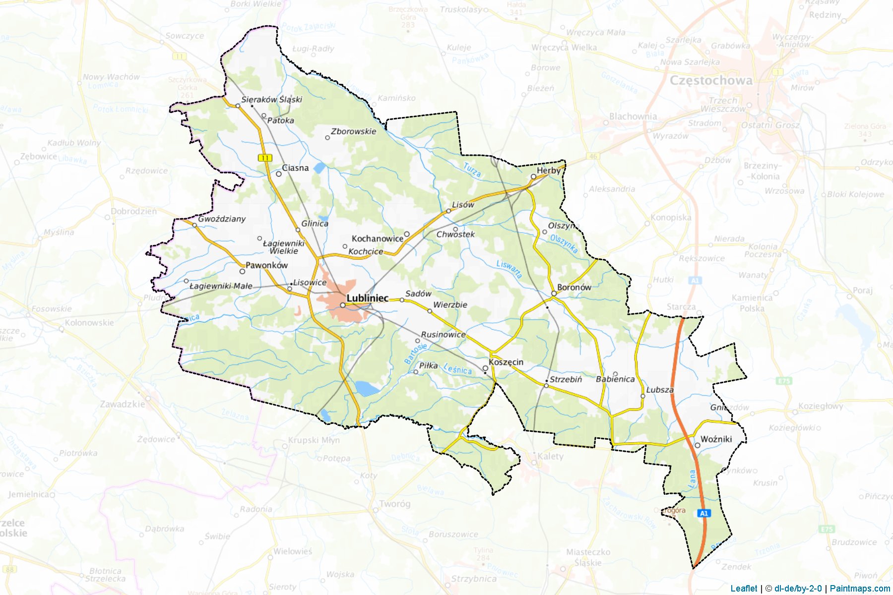 Muestras de recorte de mapas Lubliniecki (Śląskie)-1