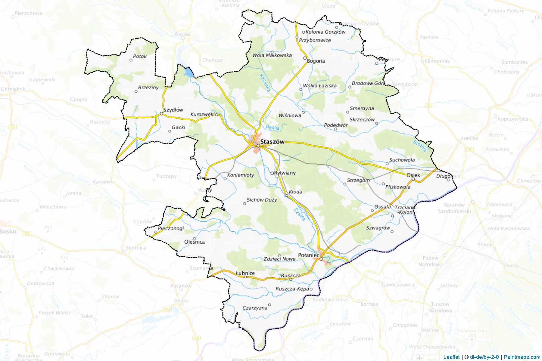 Staszów (Świętokrzyskie Voivodship) Map Cropping Samples-1