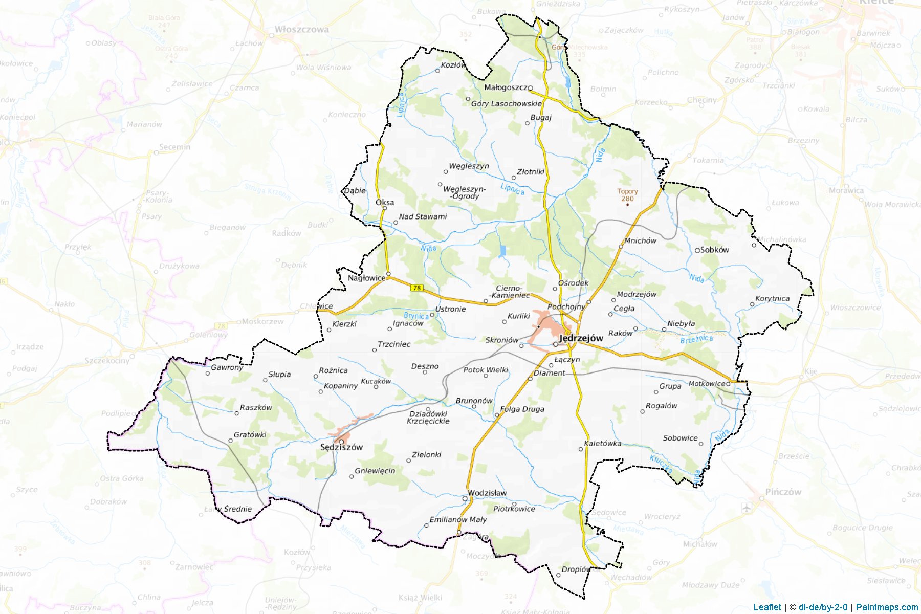 Jędrzejowski (Świętokrzyskie Voivodship) Map Cropping Samples-1