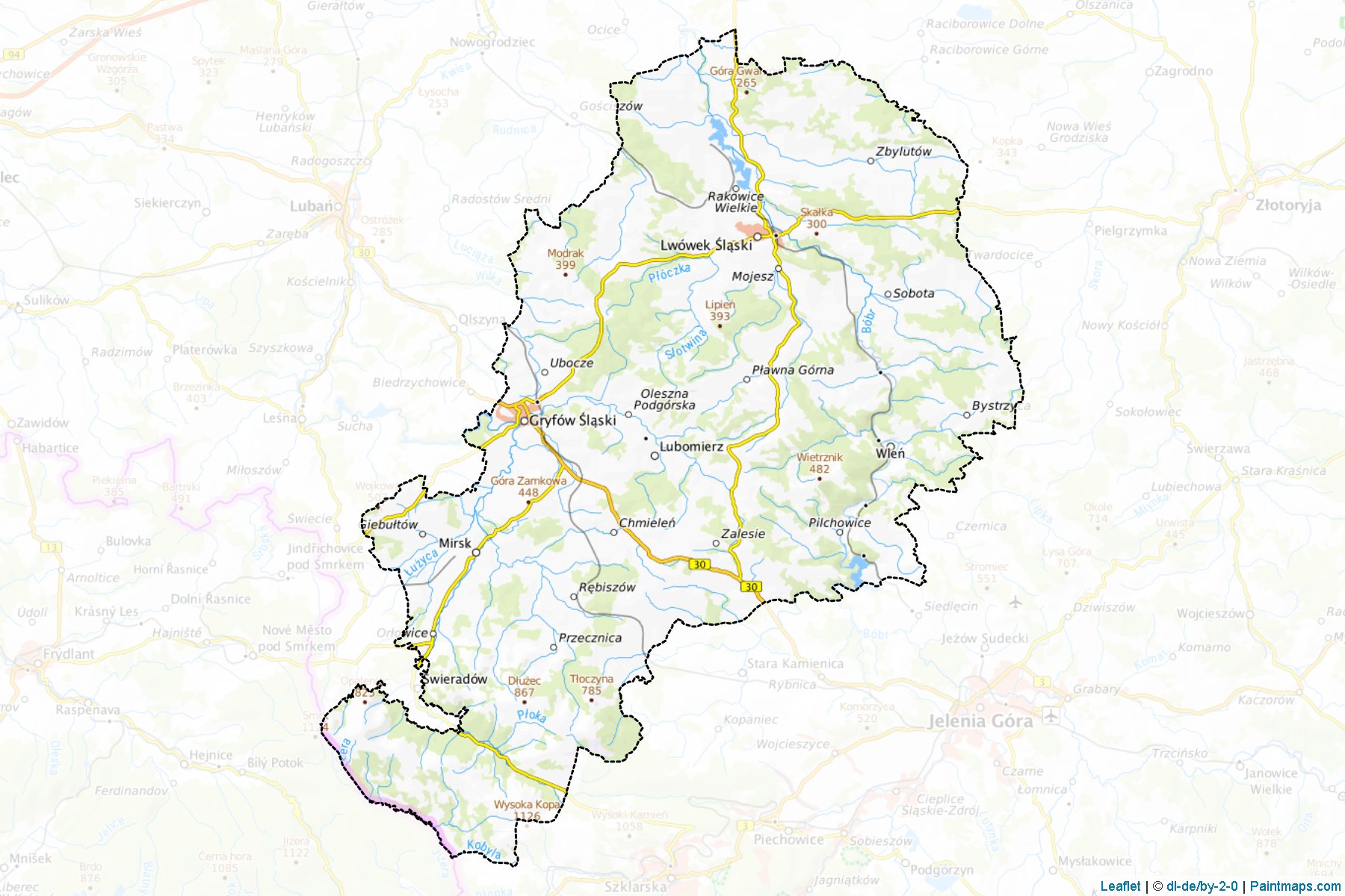 Muestras de recorte de mapas Lwówecki (Dolnośląskie)-1