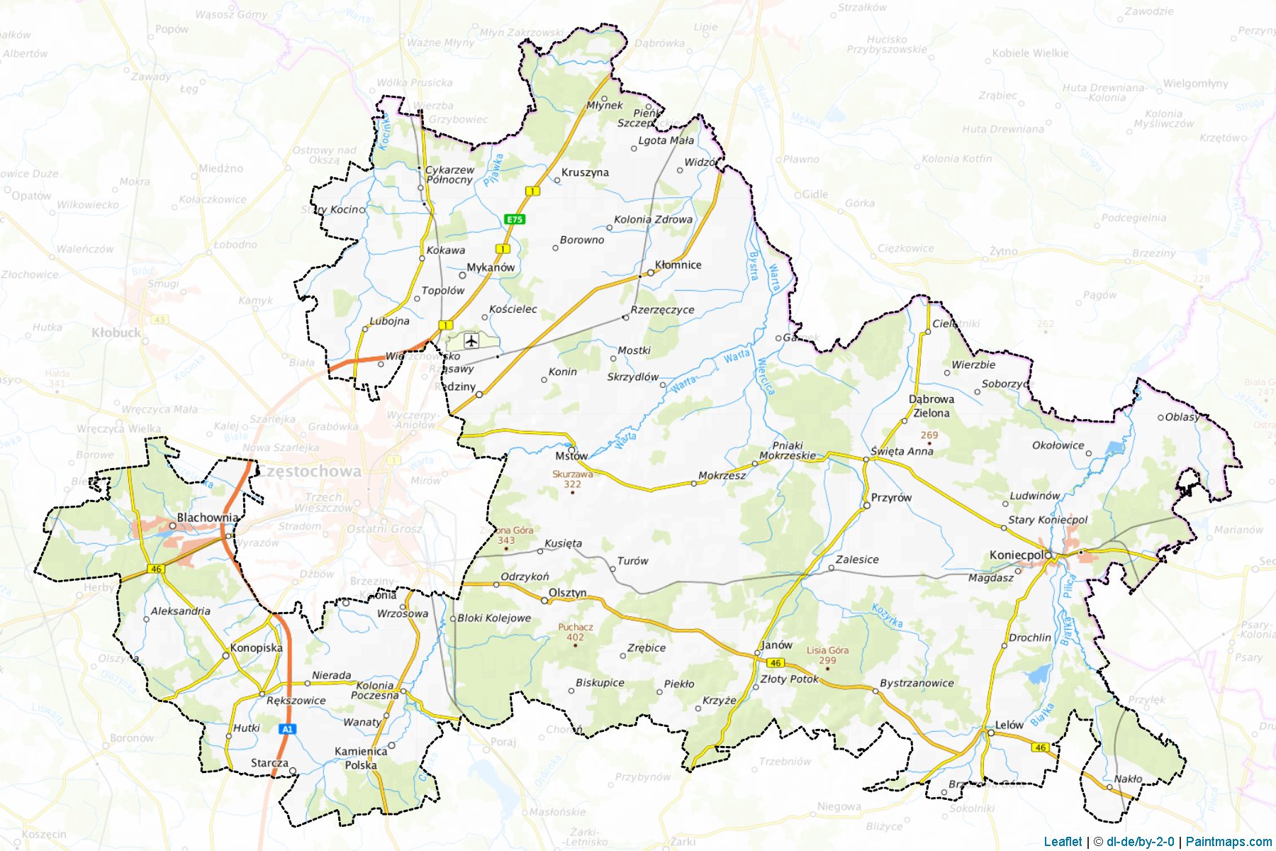 Częstochowski (Silesian Voivodeship) Map Cropping Samples-1