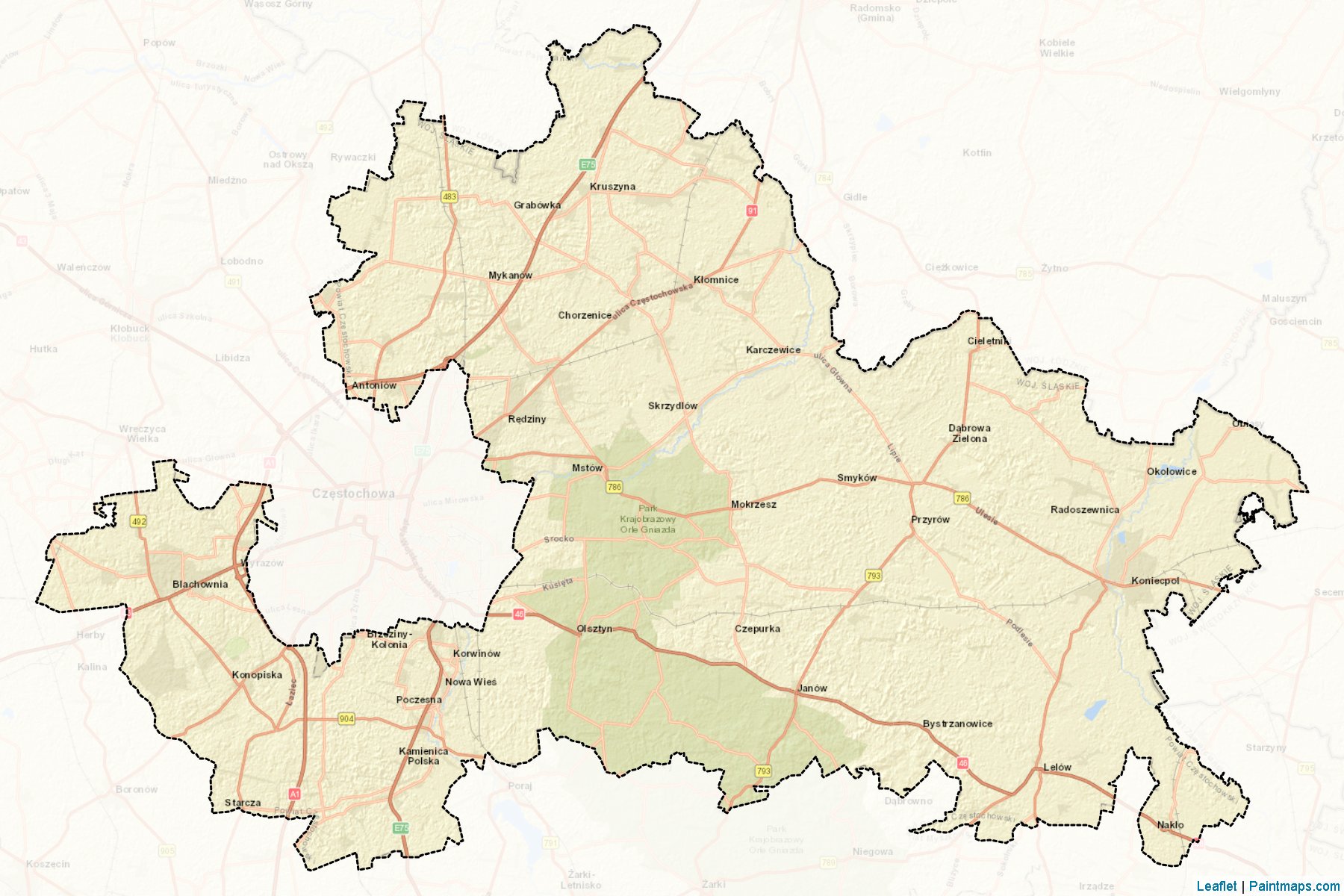 Częstochowski (Silesian Voivodeship) Map Cropping Samples-2