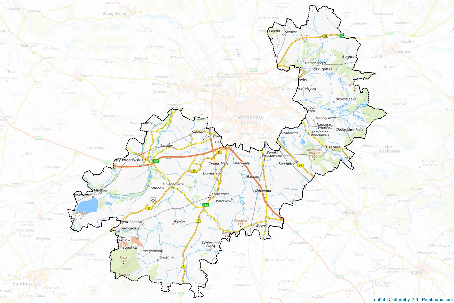 Muestras de recorte de mapas Wrocławski (Dolnośląskie)-1