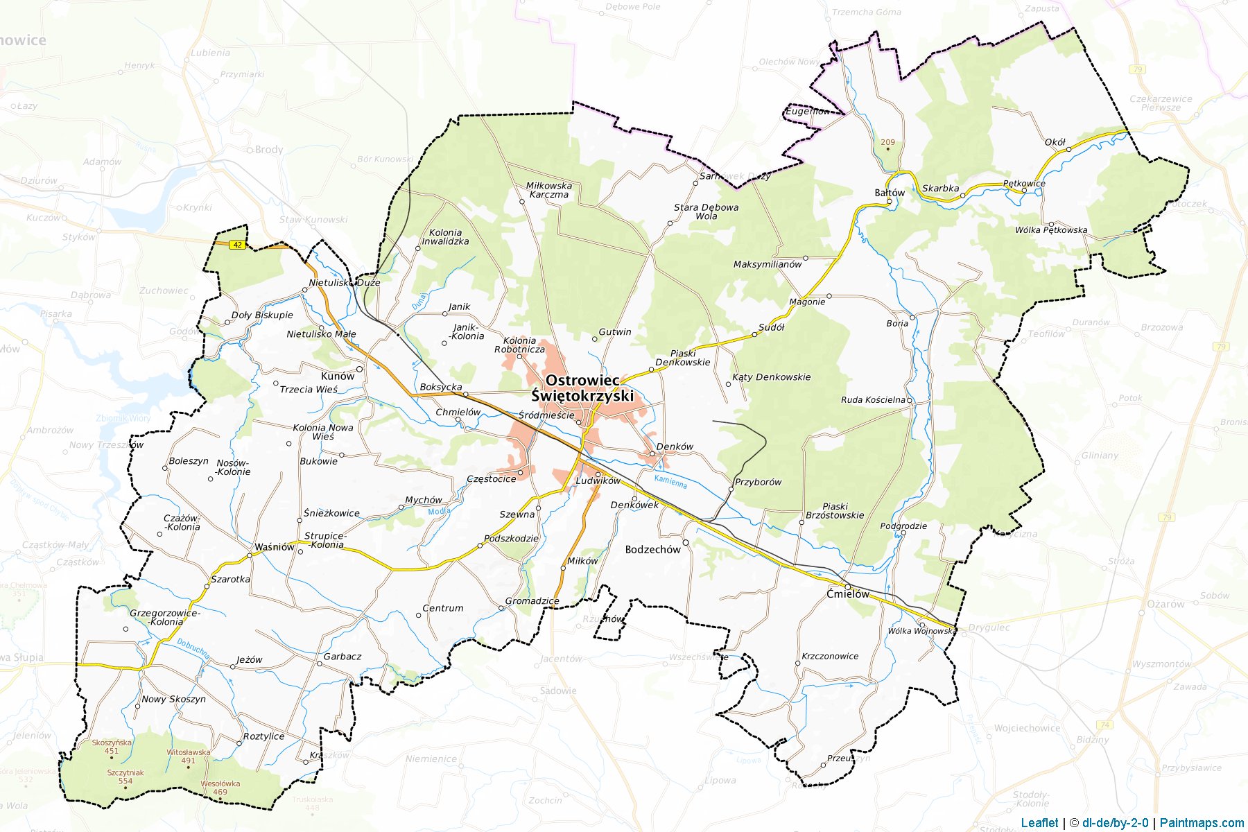 Ostrowiec (Świętokrzyskie Voivodship) Map Cropping Samples-1