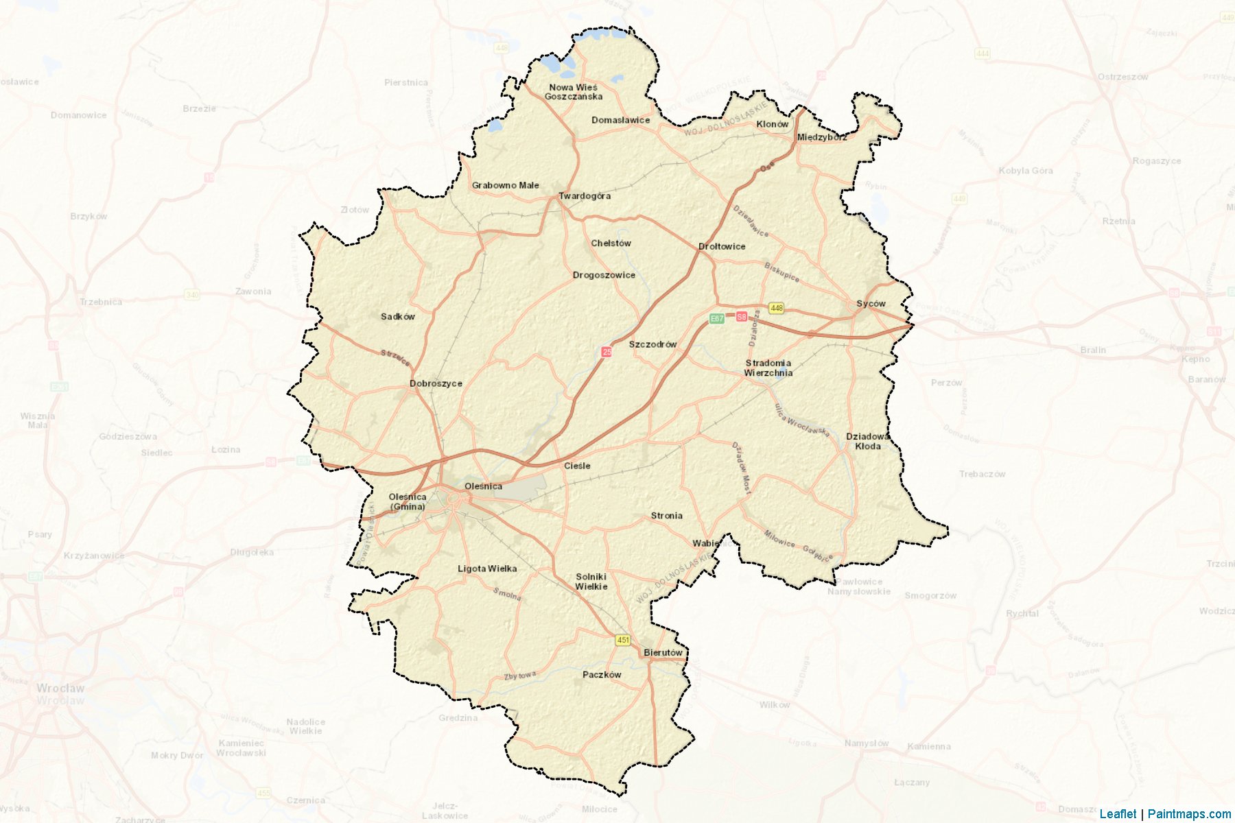 Muestras de recorte de mapas Oleśnicki (Dolnośląskie)-2