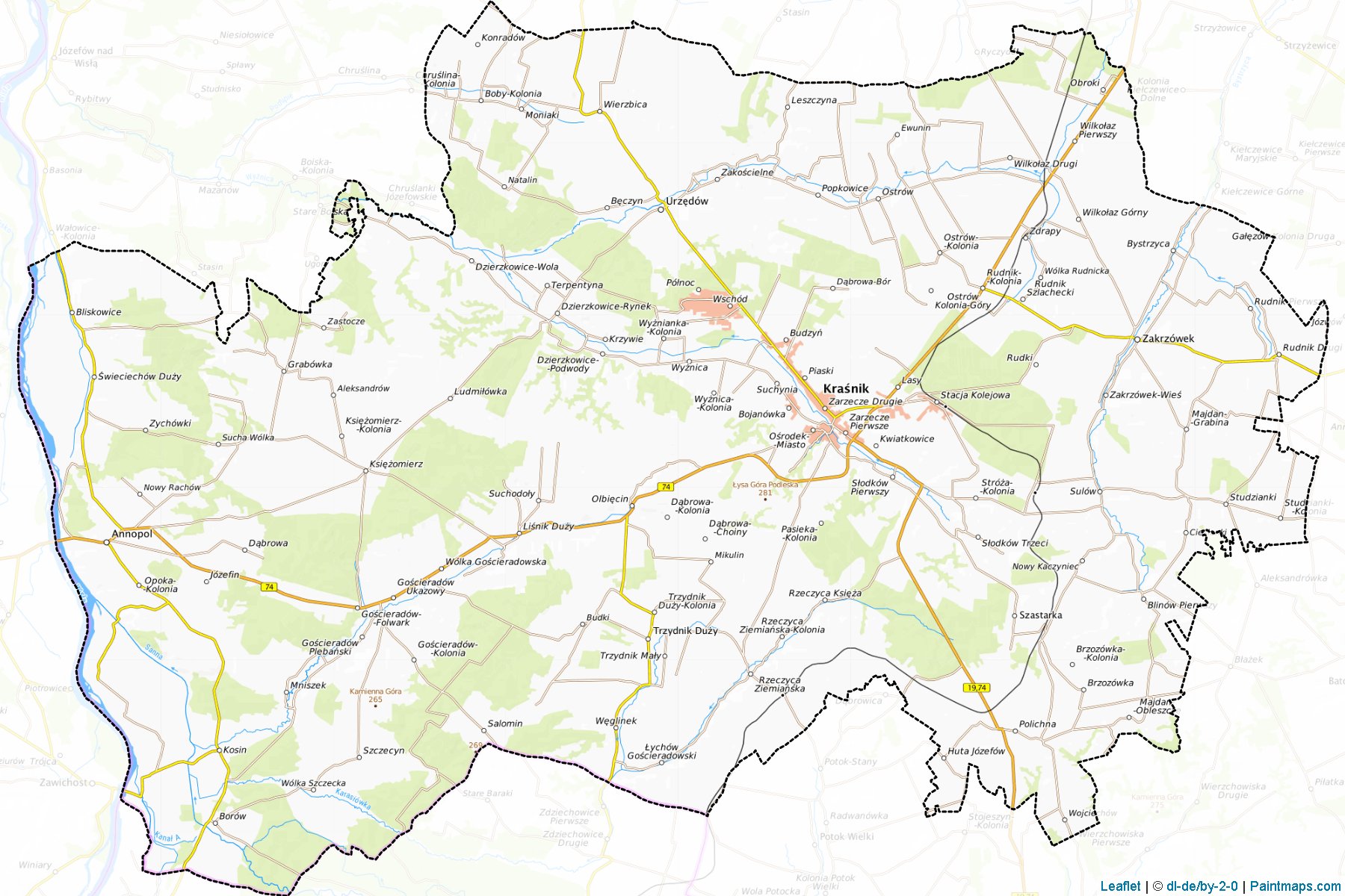 Kraśnicki (Lublin Voyvodalığı) Haritası Örnekleri-1