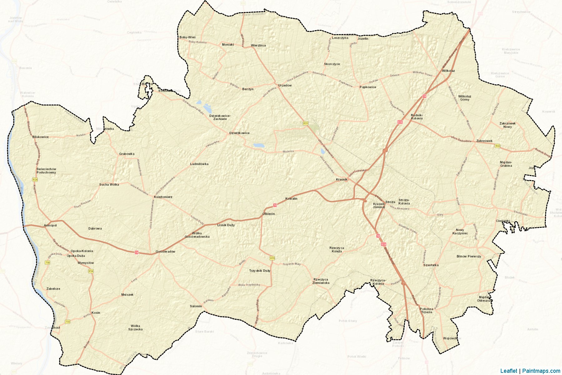 Kraśnicki (Lublin Voyvodalığı) Haritası Örnekleri-2