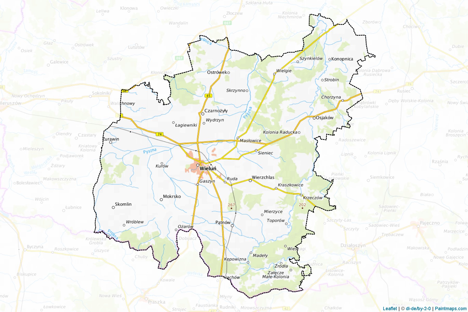 Wieluński (Łódź Voivodeship) Map Cropping Samples-1