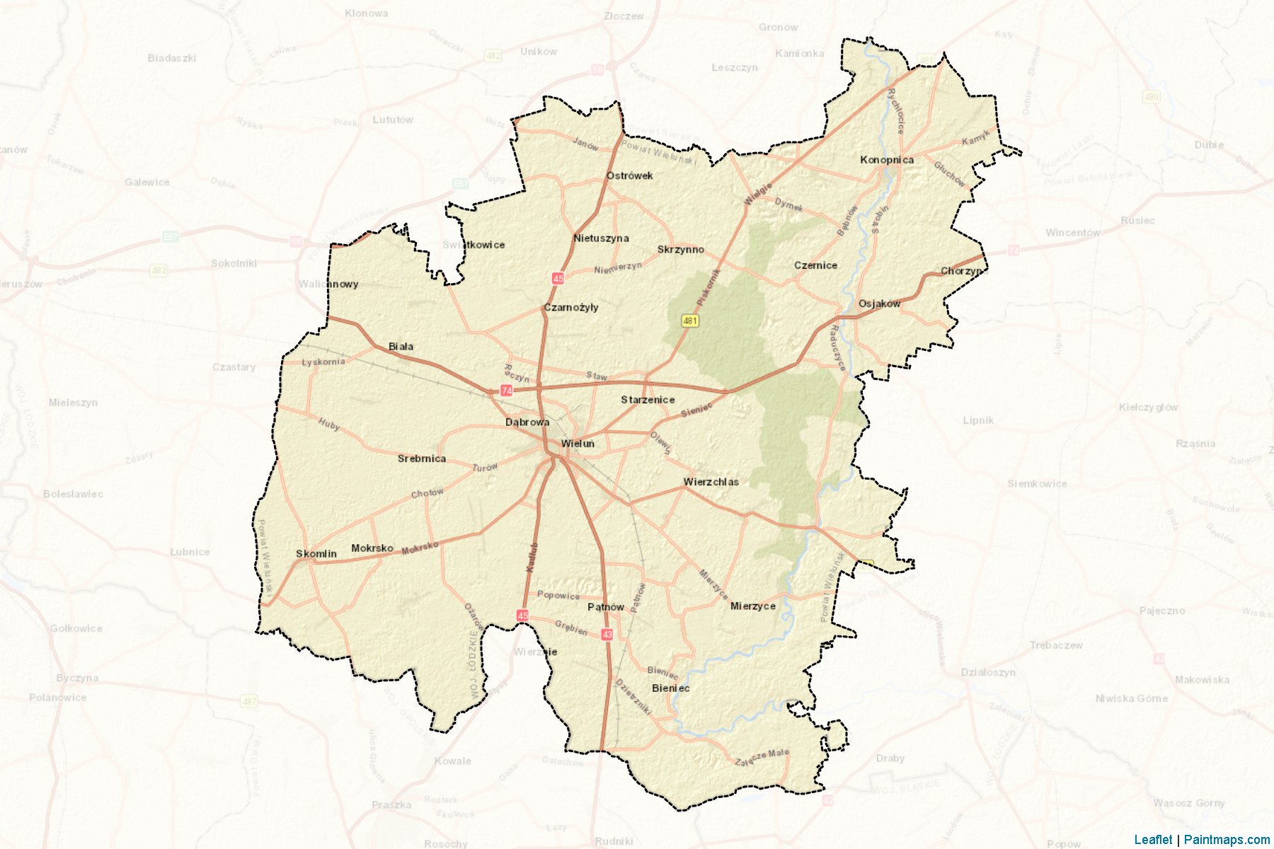 Wieluński (Łódź Voivodeship) Map Cropping Samples-2