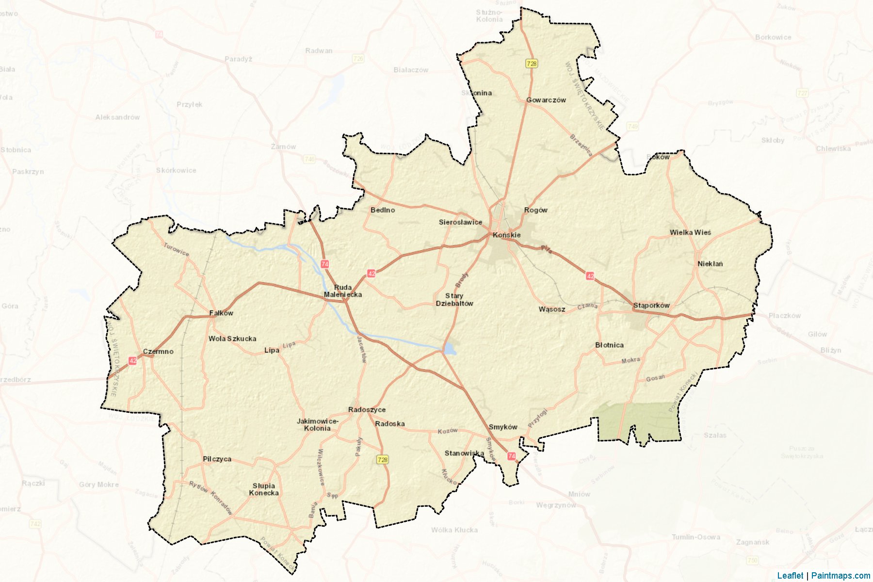 Muestras de recorte de mapas Konecki (Świętokrzyskie)-2