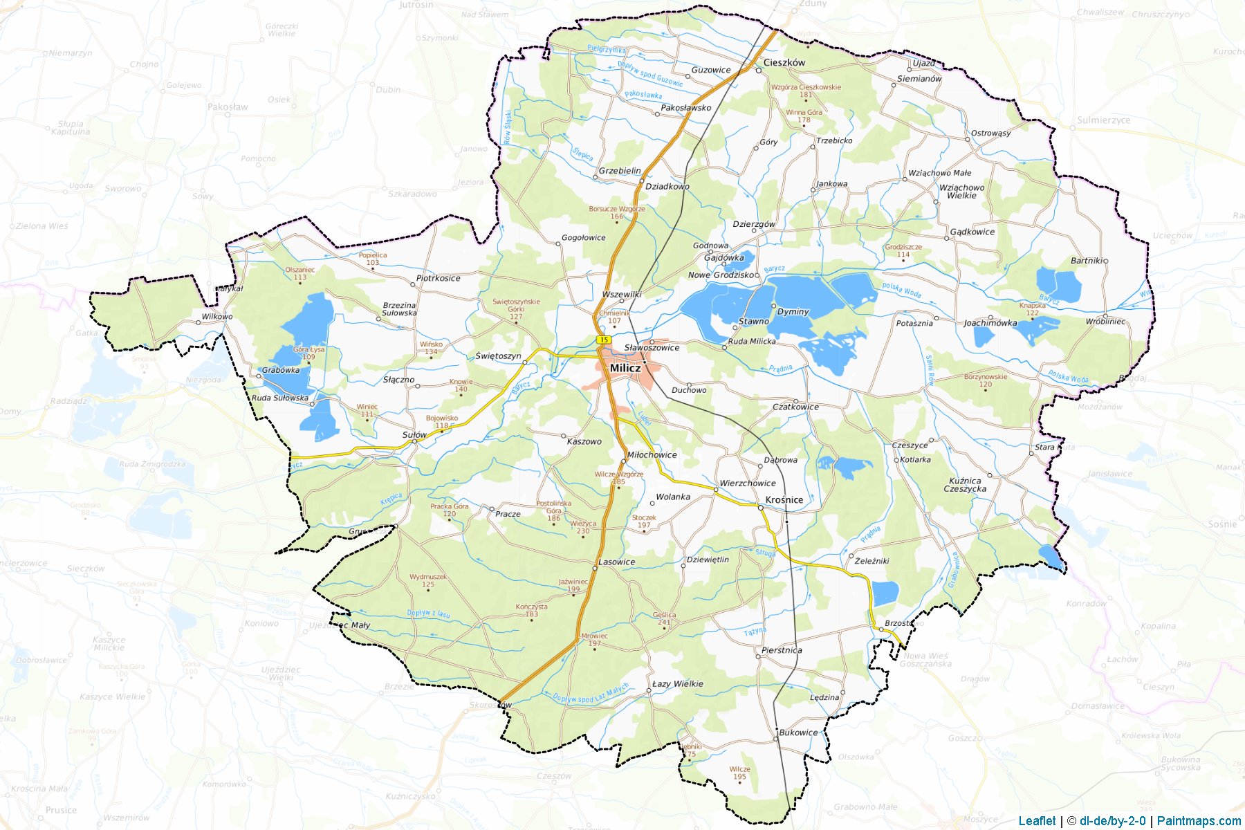 Muestras de recorte de mapas Milicki (Dolnośląskie)-1