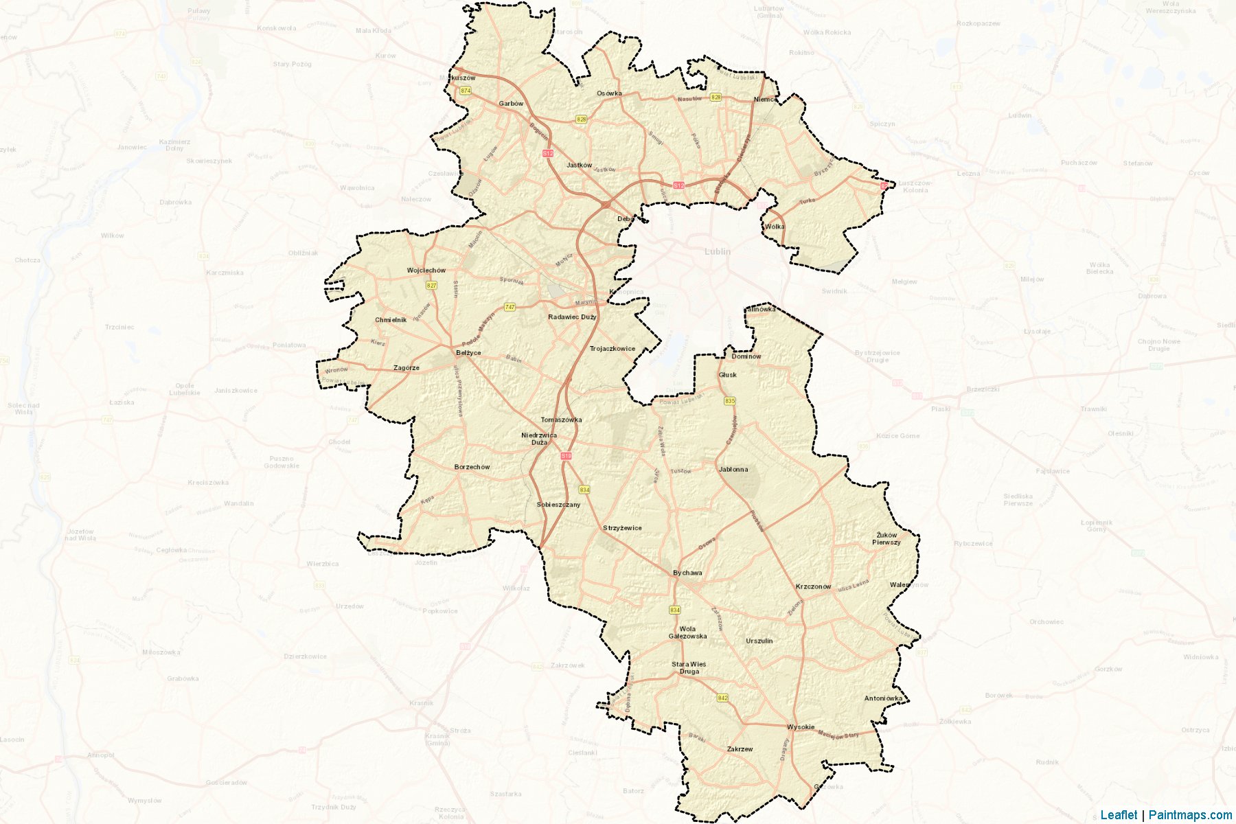 Muestras de recorte de mapas Lubelski (Lubelskie)-2