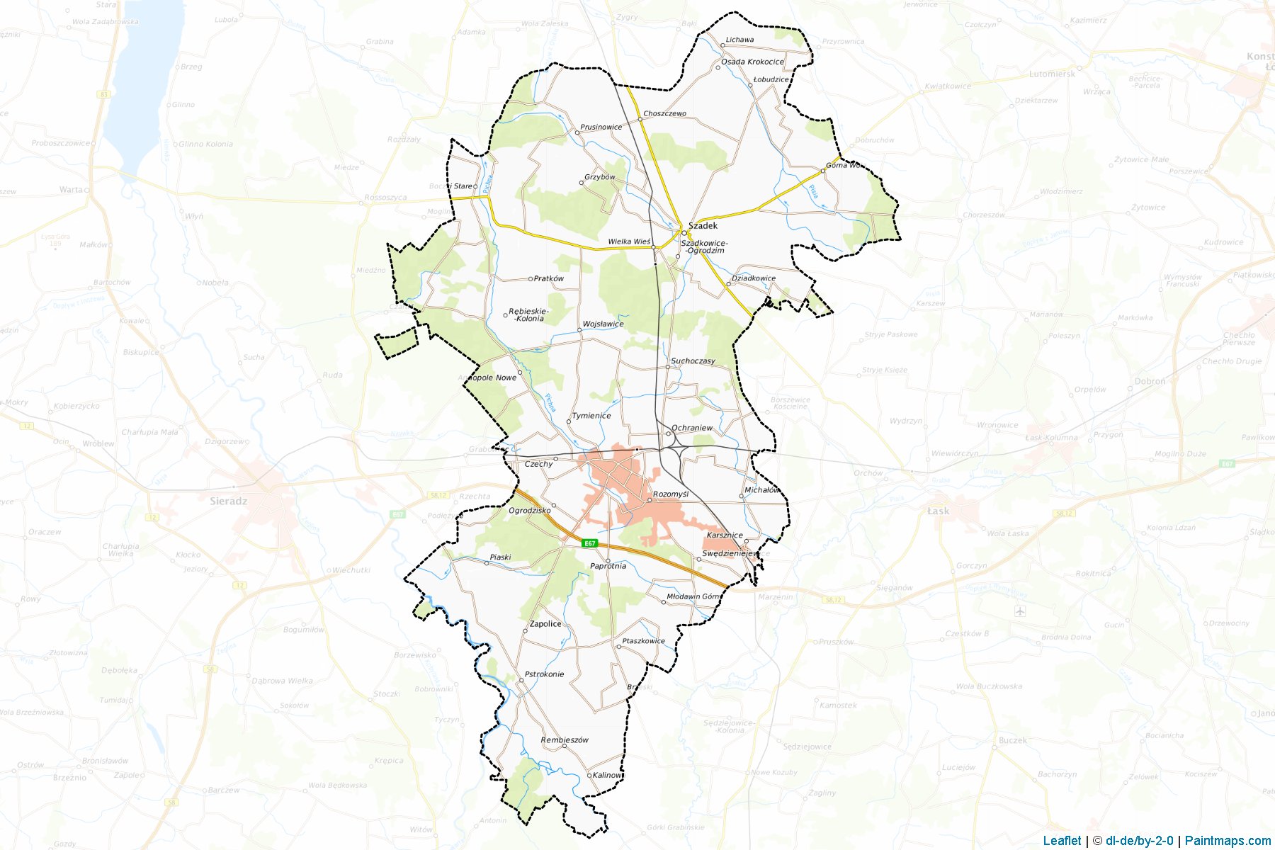 Zduńskowolski (Łódź Voivodeship) Map Cropping Samples-1