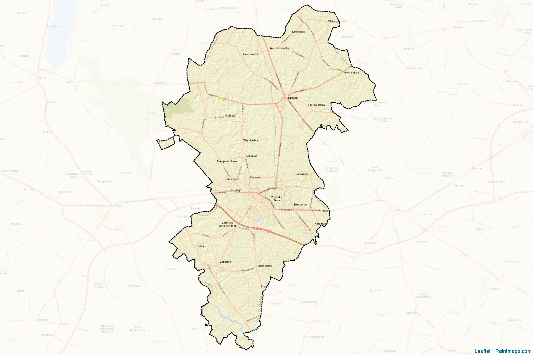 Zduńskowolski (Łódź Voivodeship) Map Cropping Samples-2