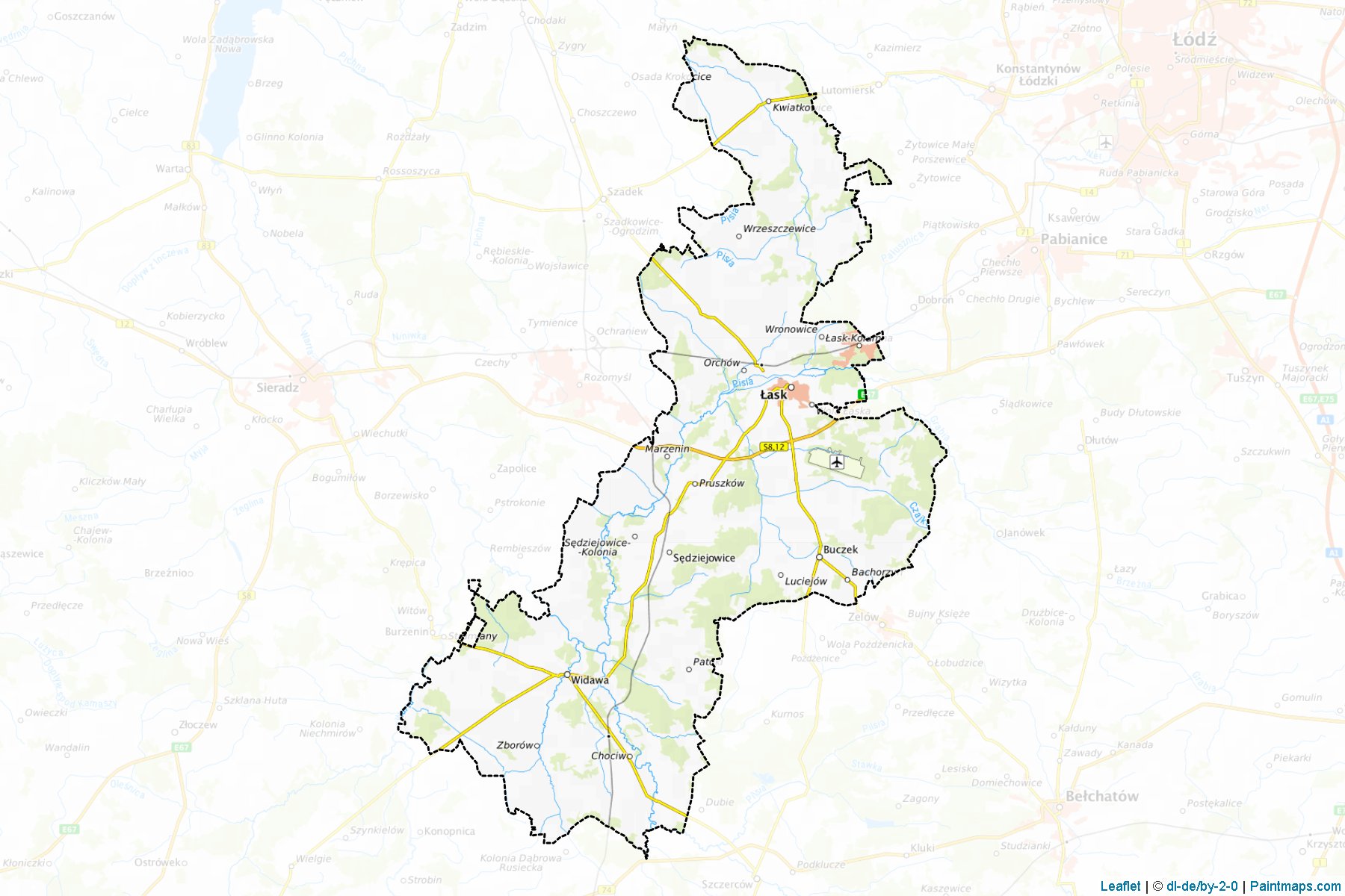 Łaski (Łódź Voivodeship) Map Cropping Samples-1