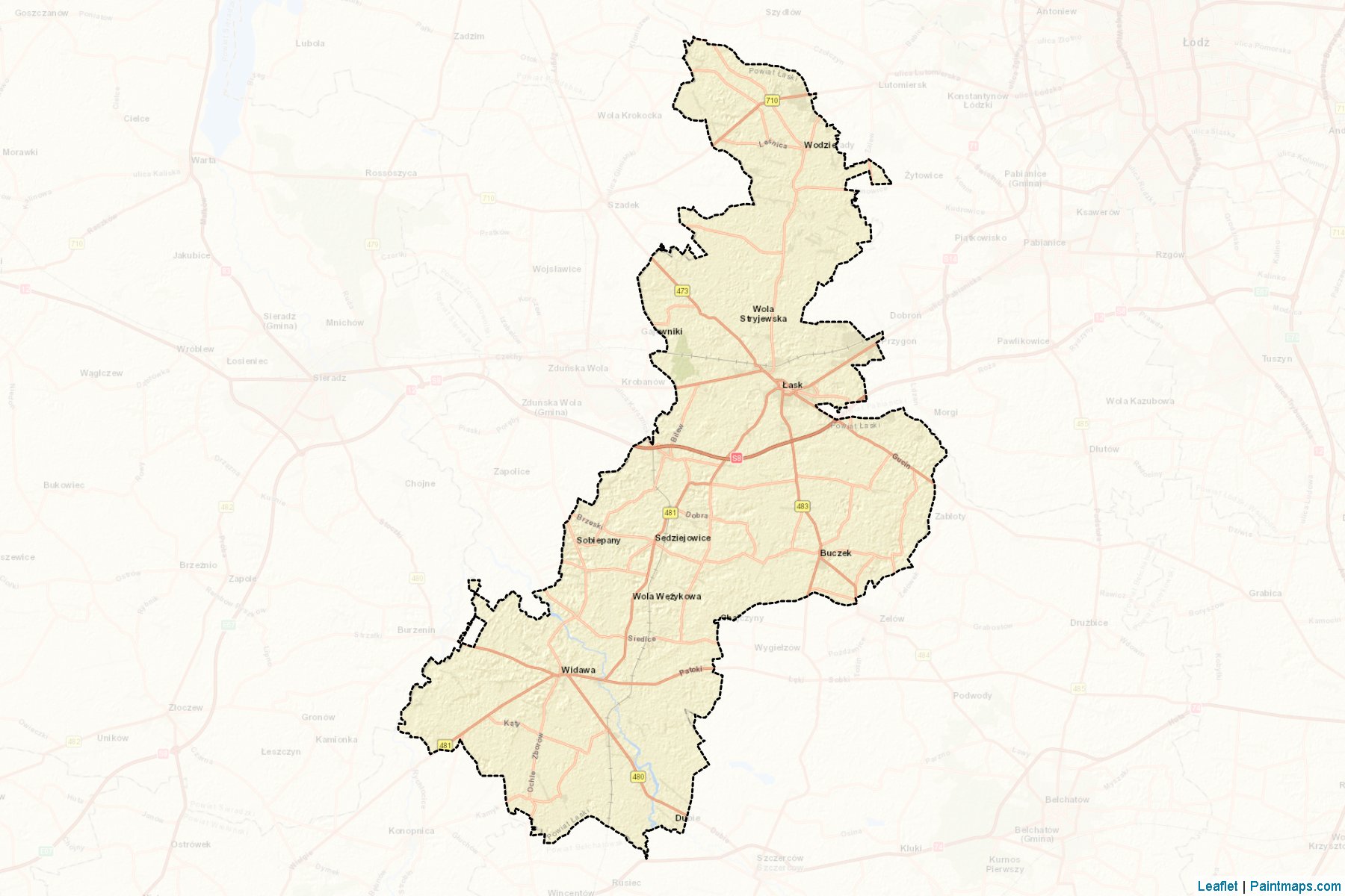 Łaski (Łódź Voivodeship) Map Cropping Samples-2