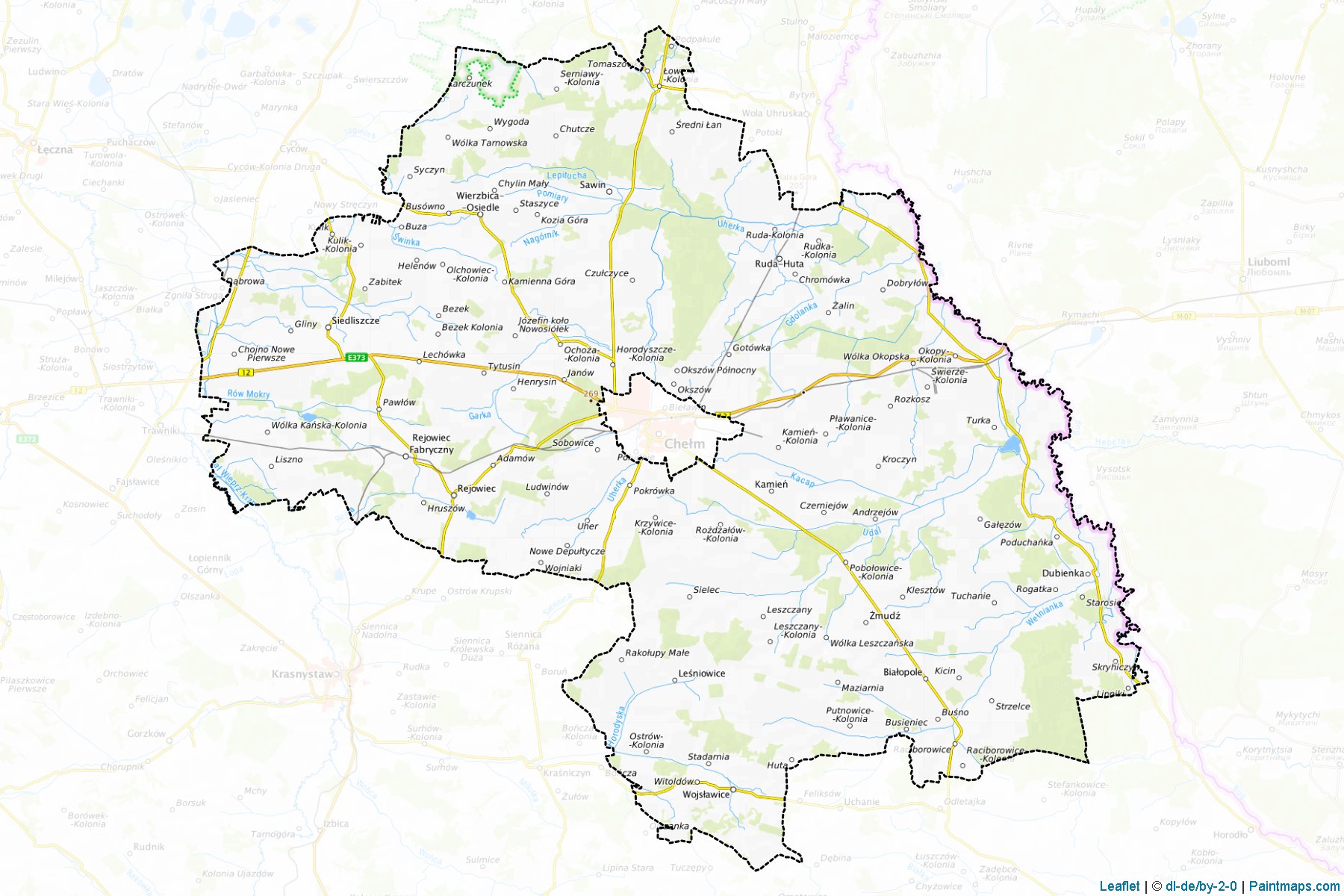 Muestras de recorte de mapas Chełmski (Lubelskie)-1