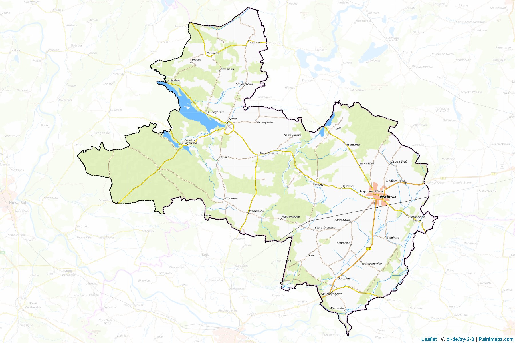 Muestras de recorte de mapas Wschowski (Lubuskie)-1