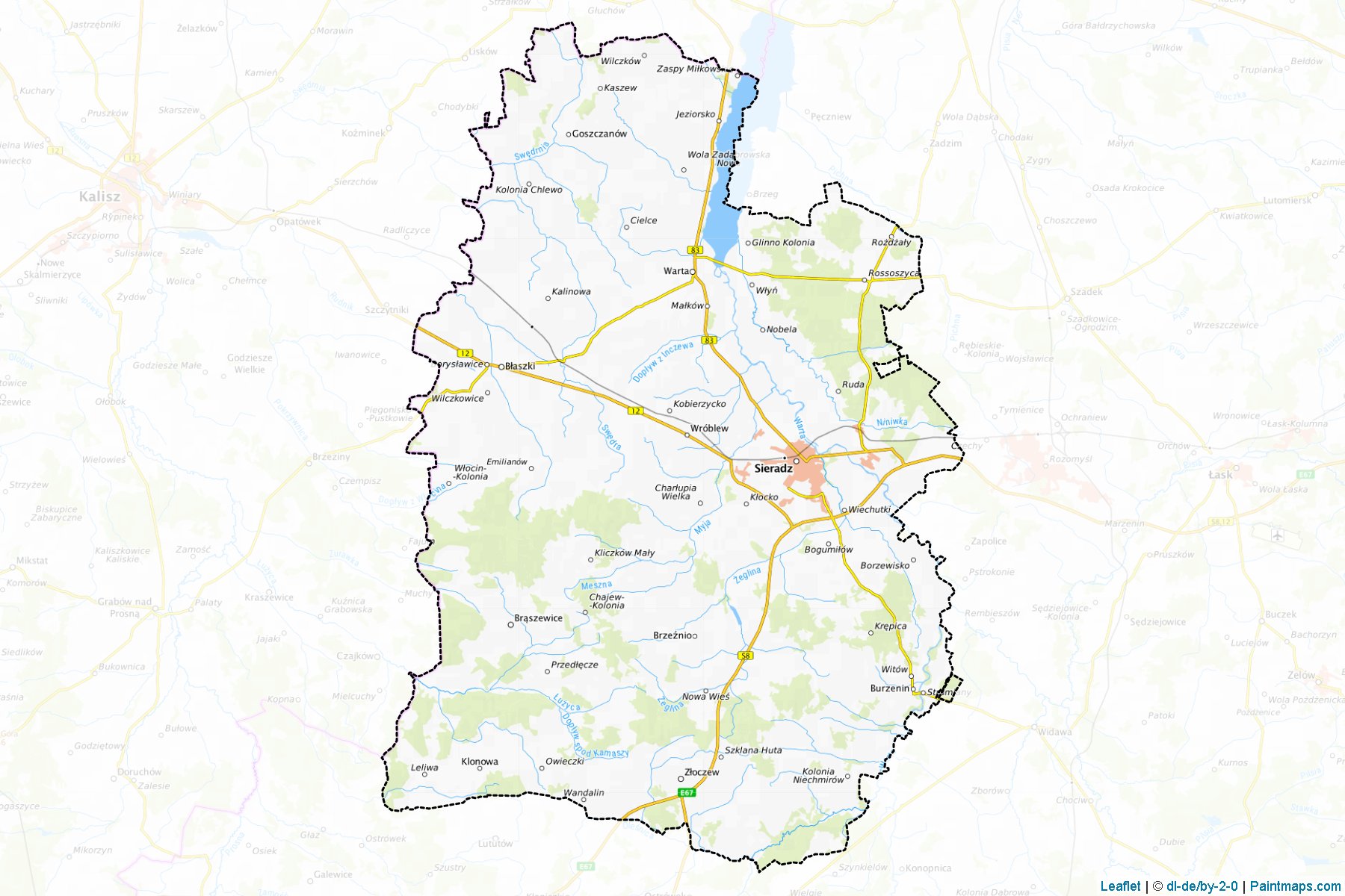 Muestras de recorte de mapas Sieradzki (Łódzkie)-1