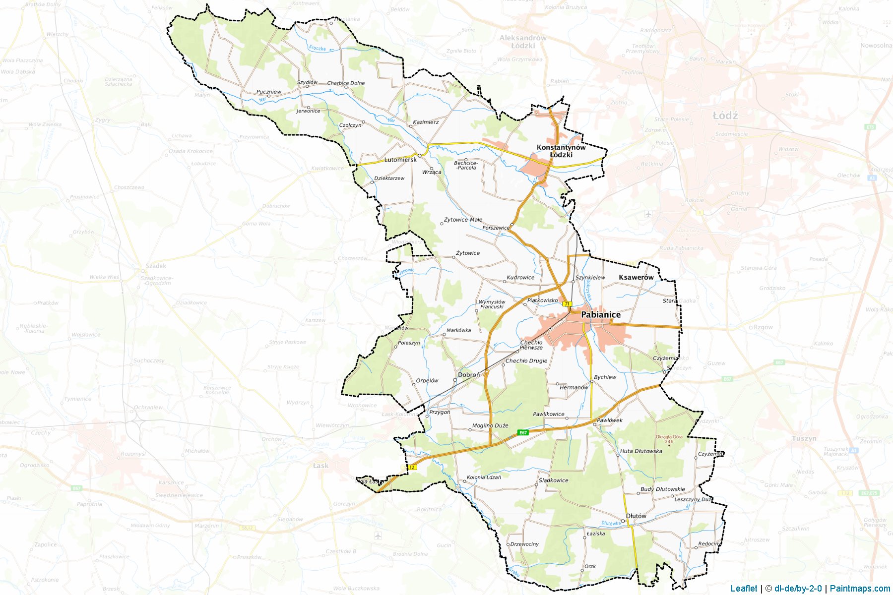 Muestras de recorte de mapas Pabianicki (Łódzkie)-1