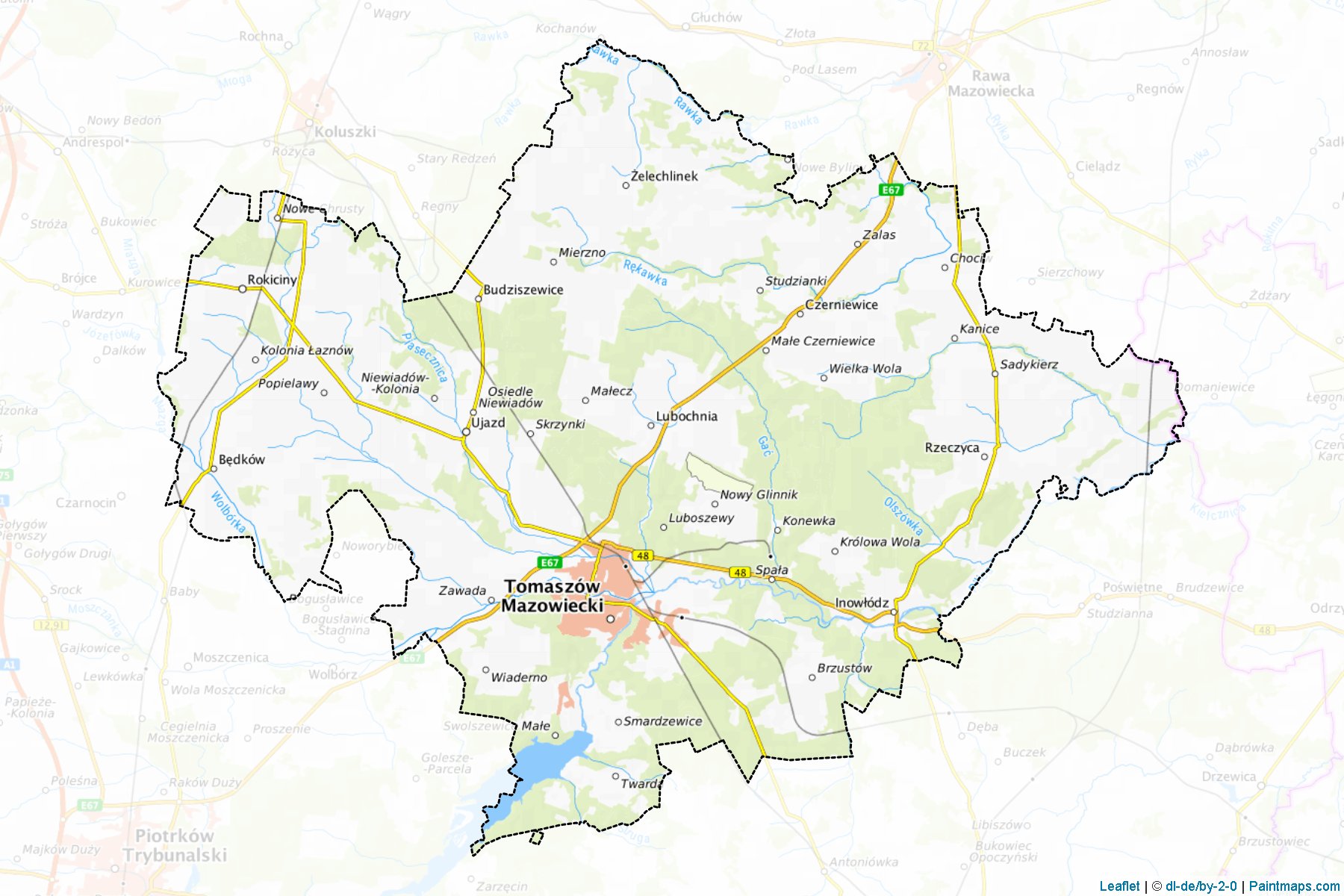 Powiat Tomaszowski (Łódź Voivodeship) Map Cropping Samples-1