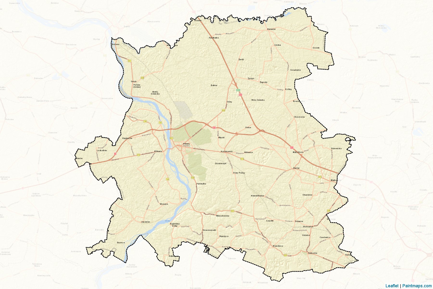 Muestras de recorte de mapas Puławski (Lubelskie)-2