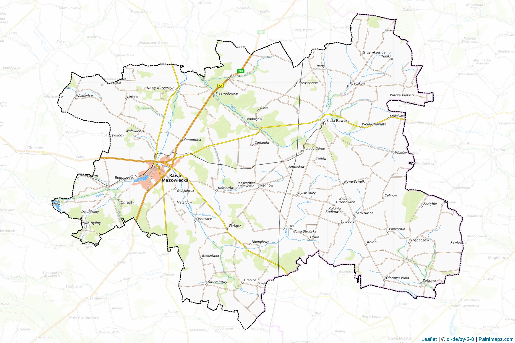 Muestras de recorte de mapas Rawski (Łódzkie)-1