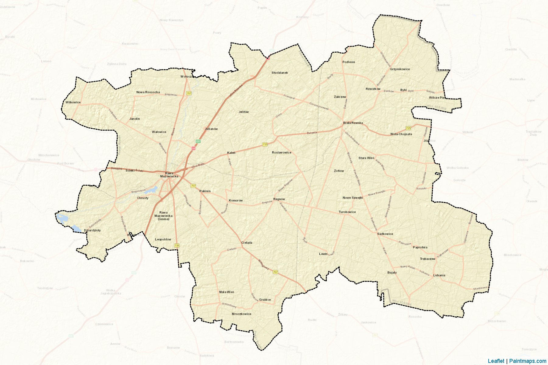 Muestras de recorte de mapas Rawski (Łódzkie)-2