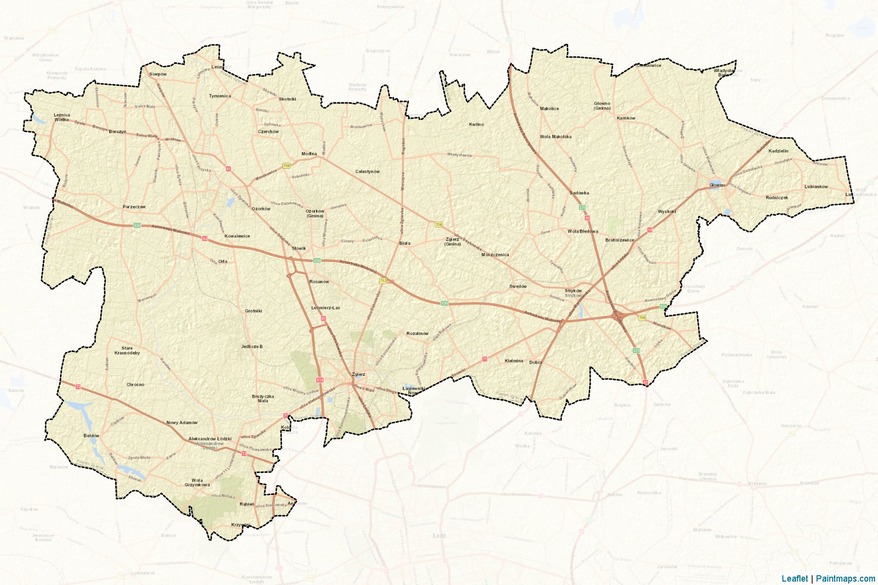 Muestras de recorte de mapas Zgierski (Łódzkie)-2