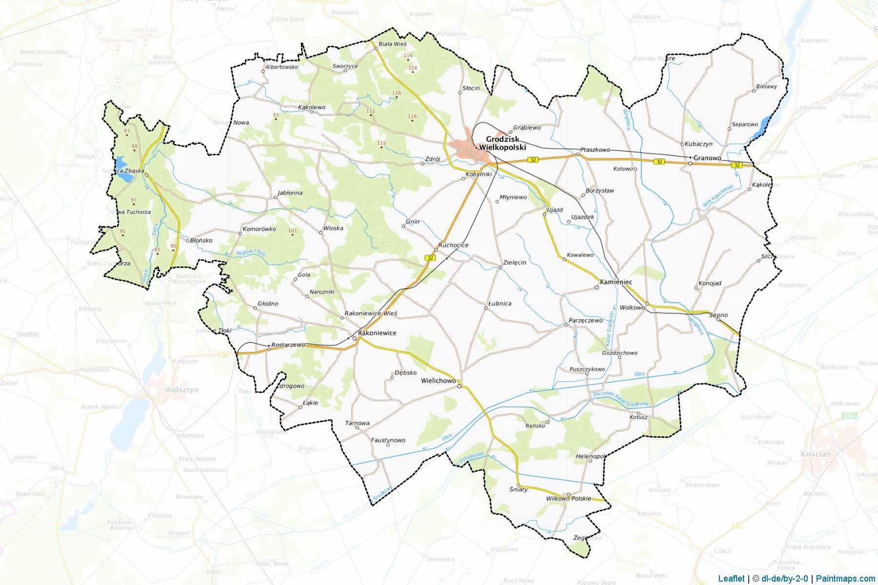 Muestras de recorte de mapas Grodziski (Wielkopolskie)-1