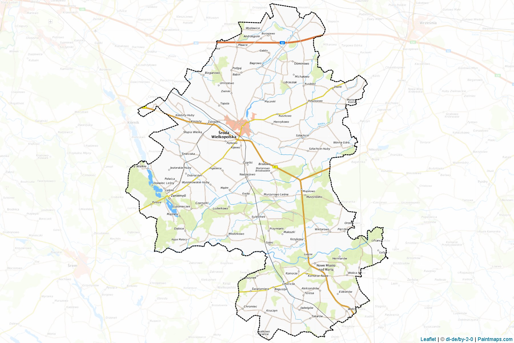 Muestras de recorte de mapas Średzki (Wielkopolskie)-1