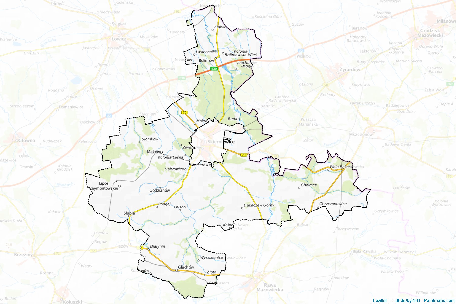 Skierniewice County (Łódź Voivodeship) Map Cropping Samples-1