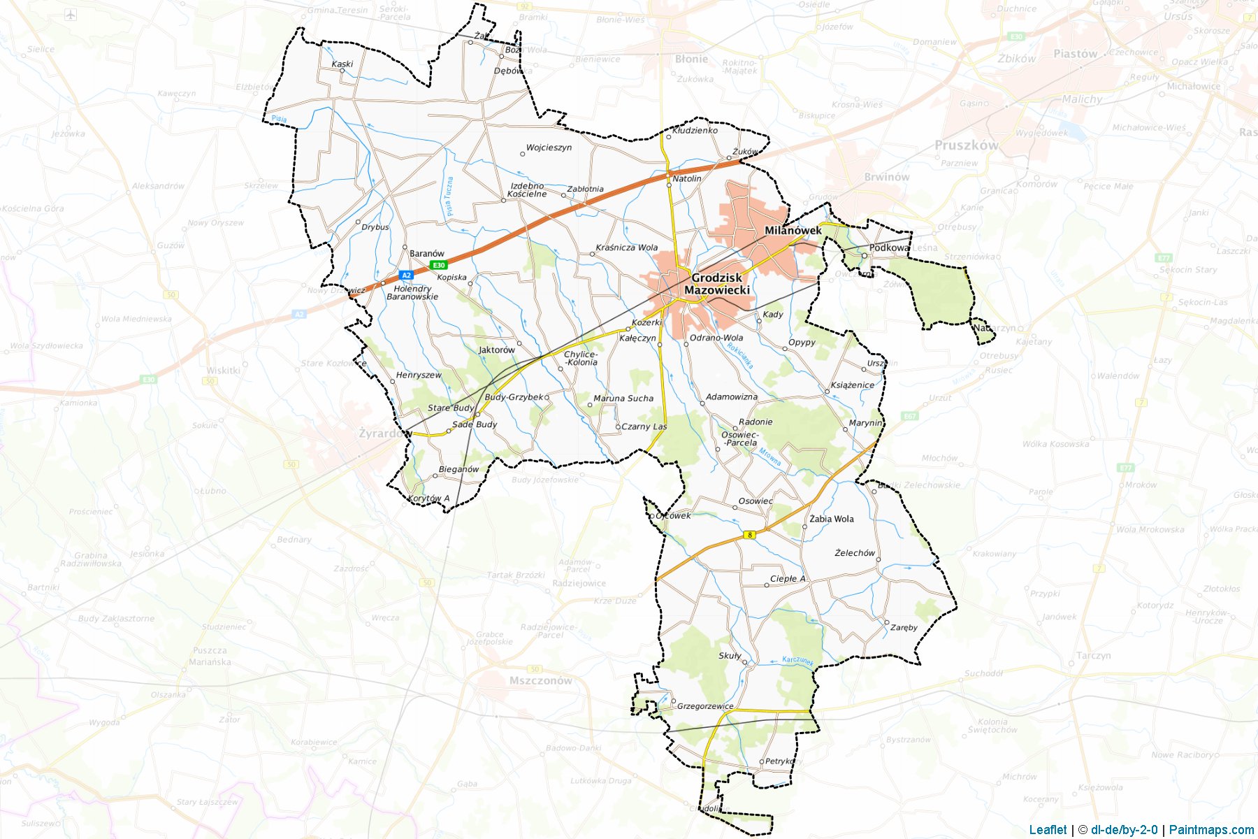 Muestras de recorte de mapas Grodziski (Mazowieckie)-1