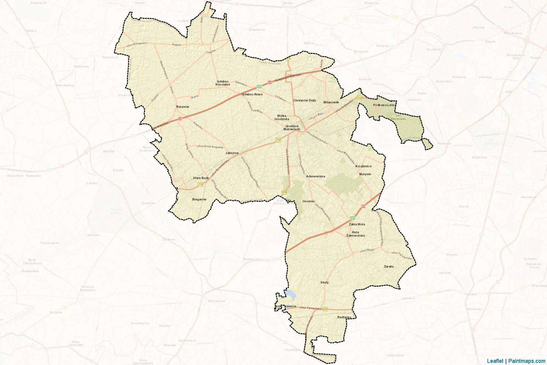 Muestras de recorte de mapas Grodziski (Mazowieckie)-2