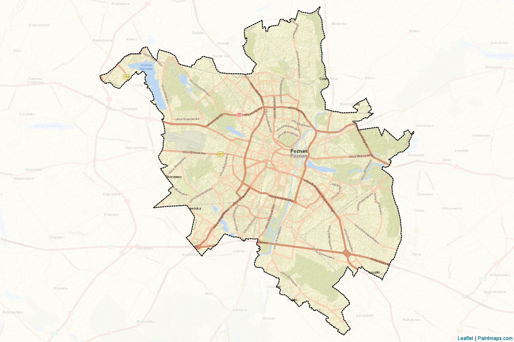 Muestras de recorte de mapas Poznań (Wielkopolskie)-2