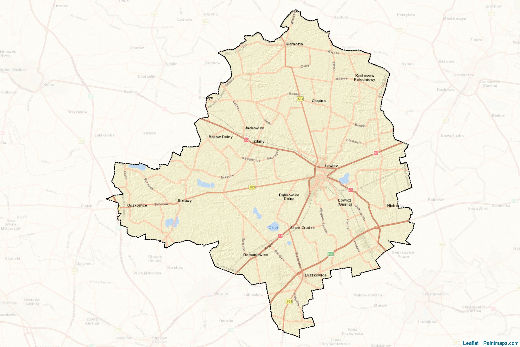 Muestras de recorte de mapas Łowicki (Łódzkie)-2